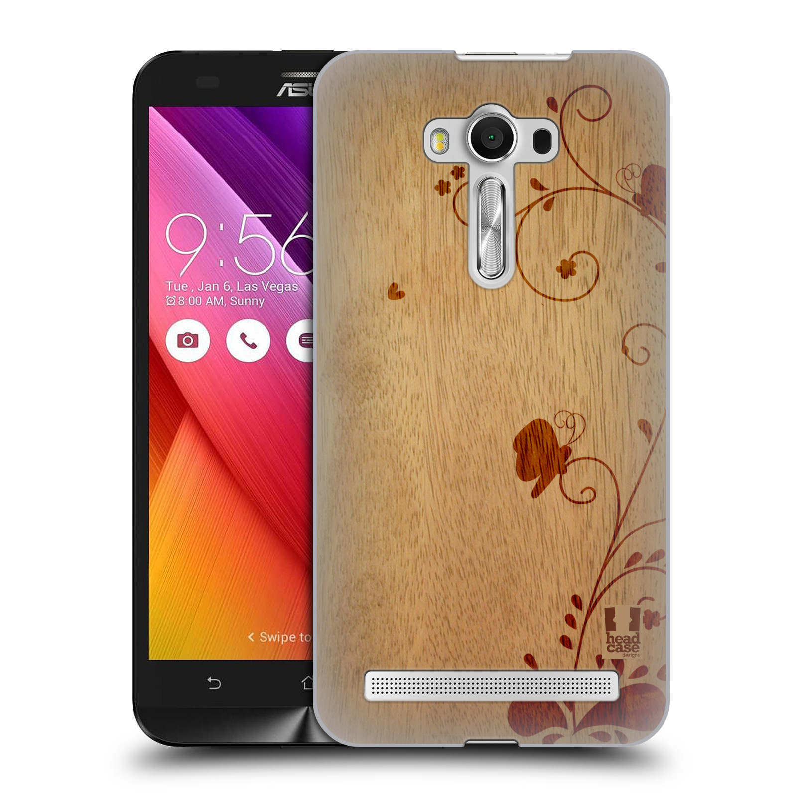 HEAD CASE plastový obal na mobil Asus Zenfone 2 LASER (5,5 displej ZE550KL) vzor Dřevěné umění KVĚTINA