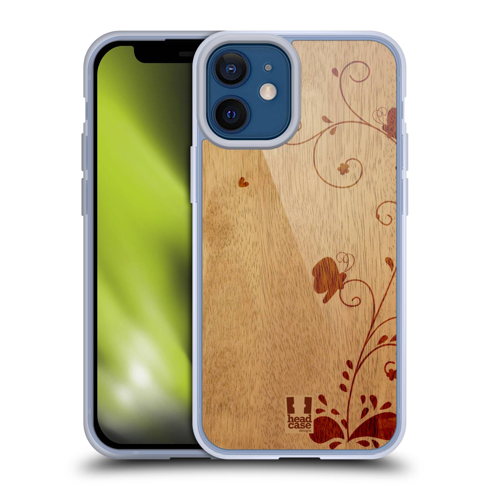 Plastový obal na mobil Apple Iphone 12 MINI vzor Dřevěné umění KVĚTINA