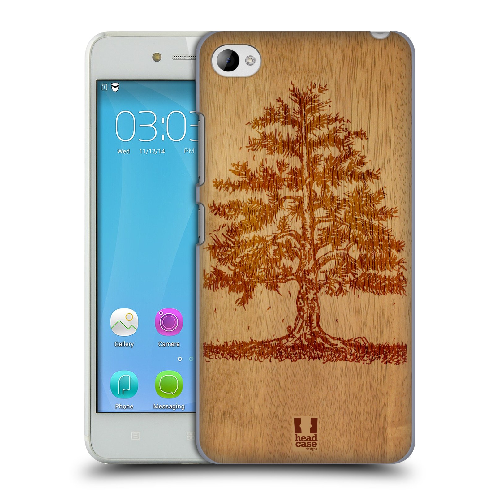 HEAD CASE pevný plastový obal na mobil LENOVO S90 vzor Dřevěné umění STROM