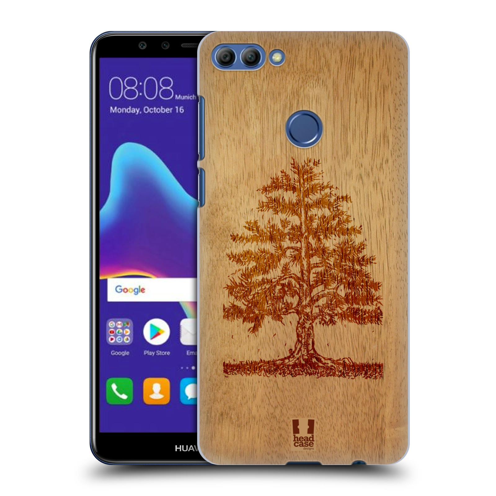 HEAD CASE plastový obal na mobil Huawei Y9 2018 vzor Dřevěné umění STROM