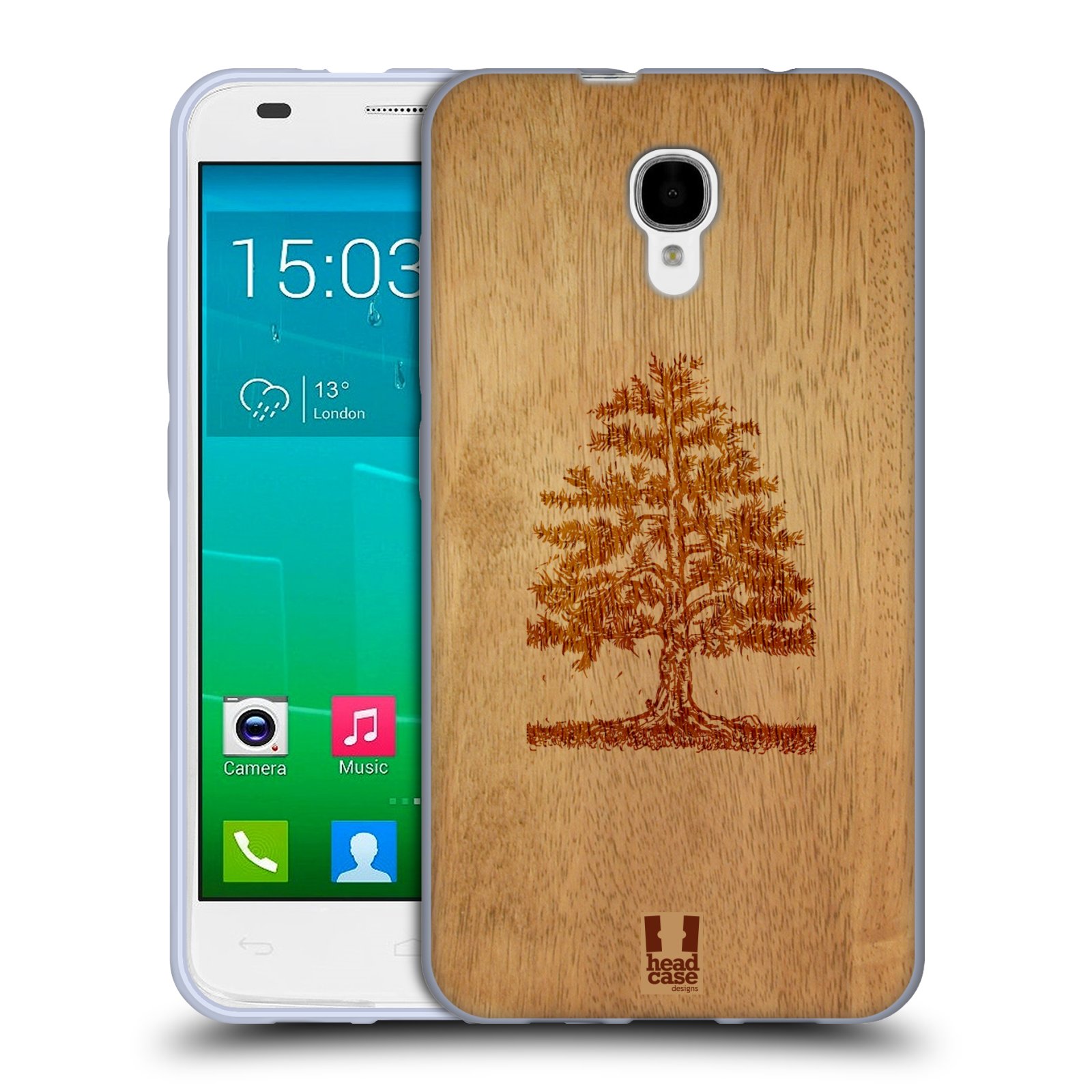 HEAD CASE silikonový obal na mobil Alcatel Idol 2 S OT-6050 vzor Dřevěné umění STROM