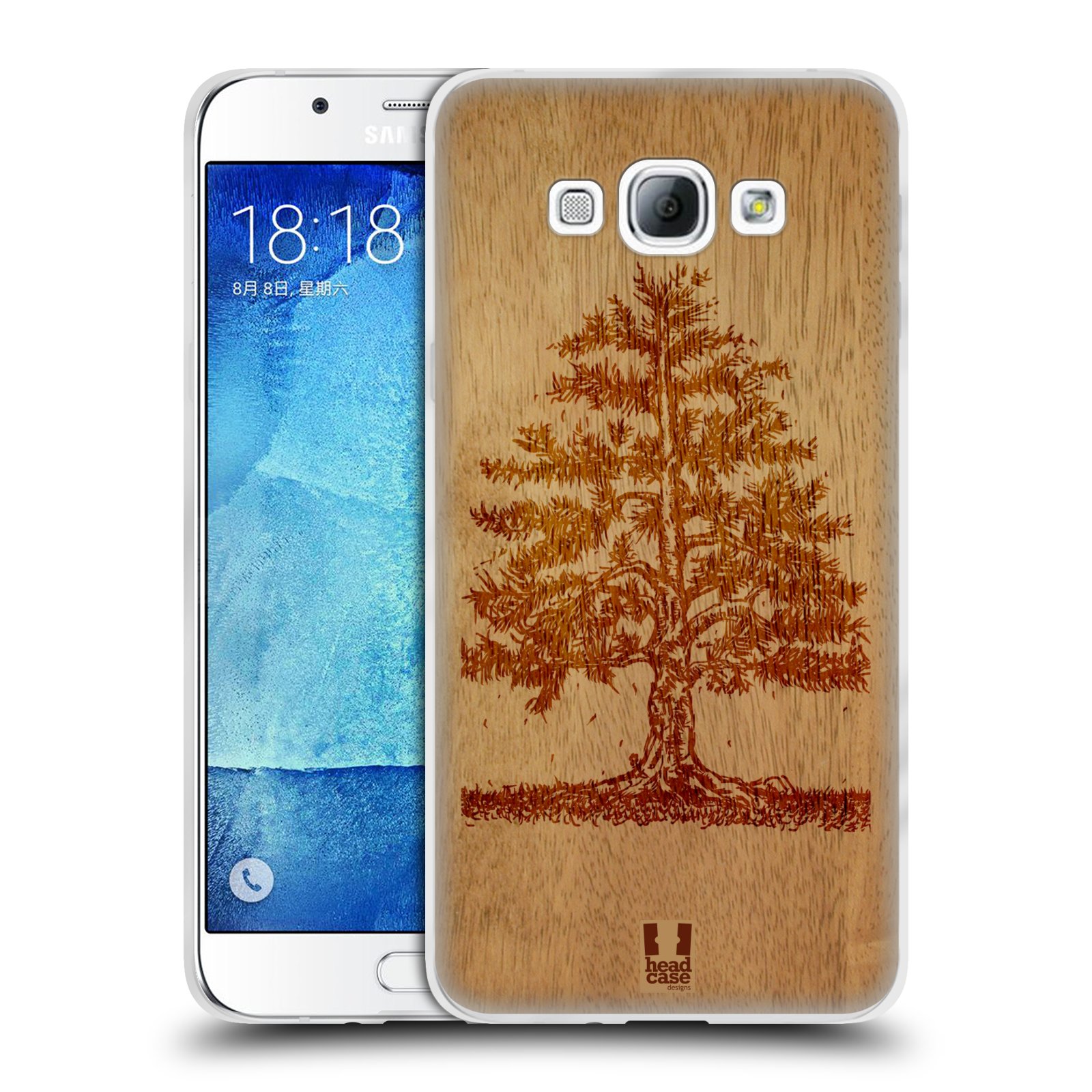 HEAD CASE silikonový obal na mobil Samsung Galaxy A8 vzor Dřevěné umění STROM