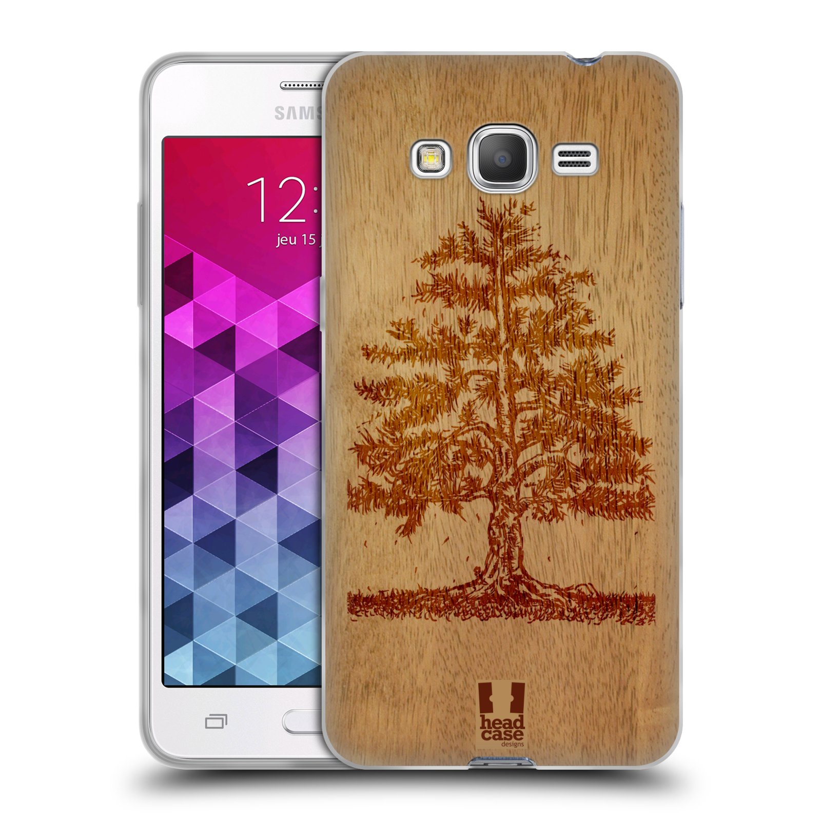 HEAD CASE silikonový obal na mobil Samsung Galaxy GRAND PRIME vzor Dřevěné umění STROM