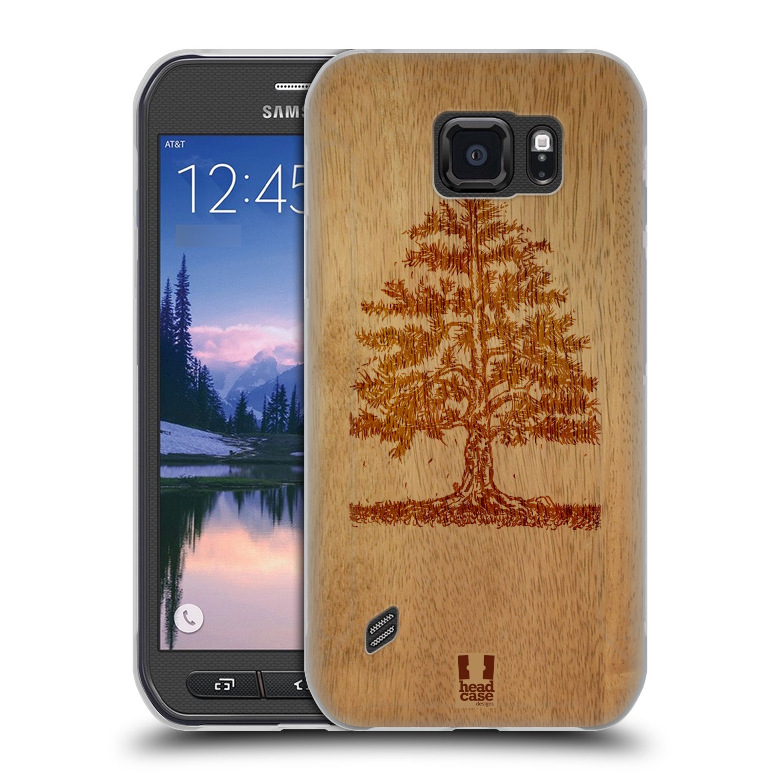 HEAD CASE silikonový obal na mobil Samsung Galaxy S6 ACTIVE vzor Dřevěné umění STROM