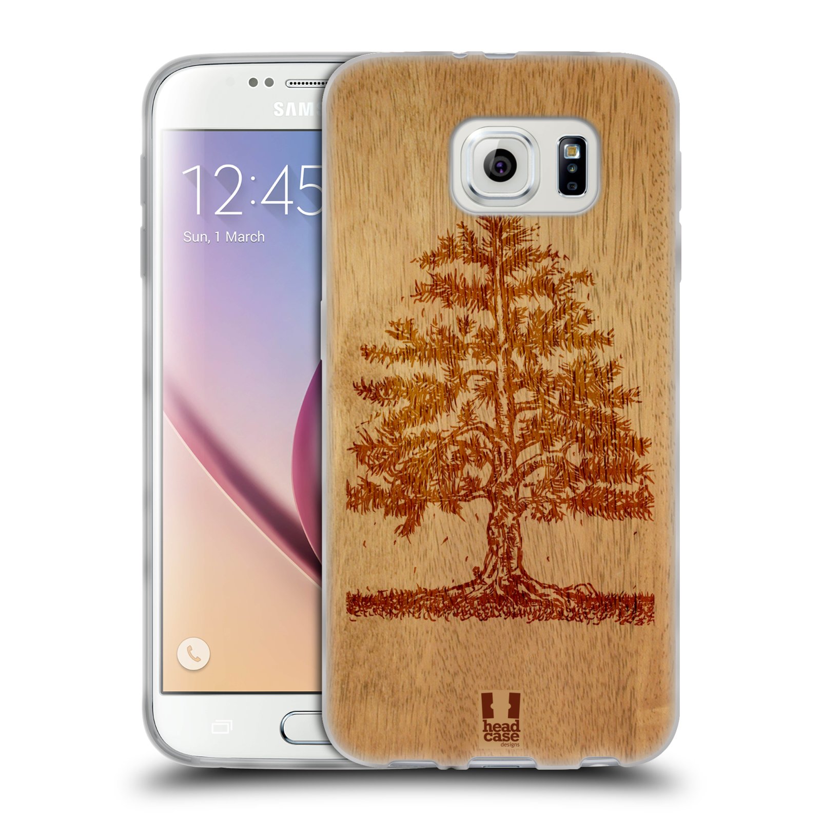 HEAD CASE silikonový obal na mobil Samsung Galaxy S6 vzor Dřevěné umění STROM