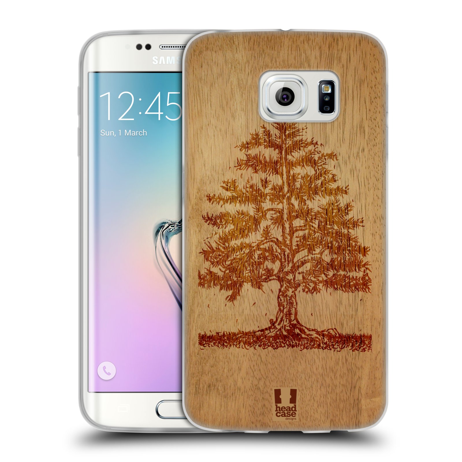 HEAD CASE silikonový obal na mobil Samsung Galaxy S6 EDGE vzor Dřevěné umění STROM