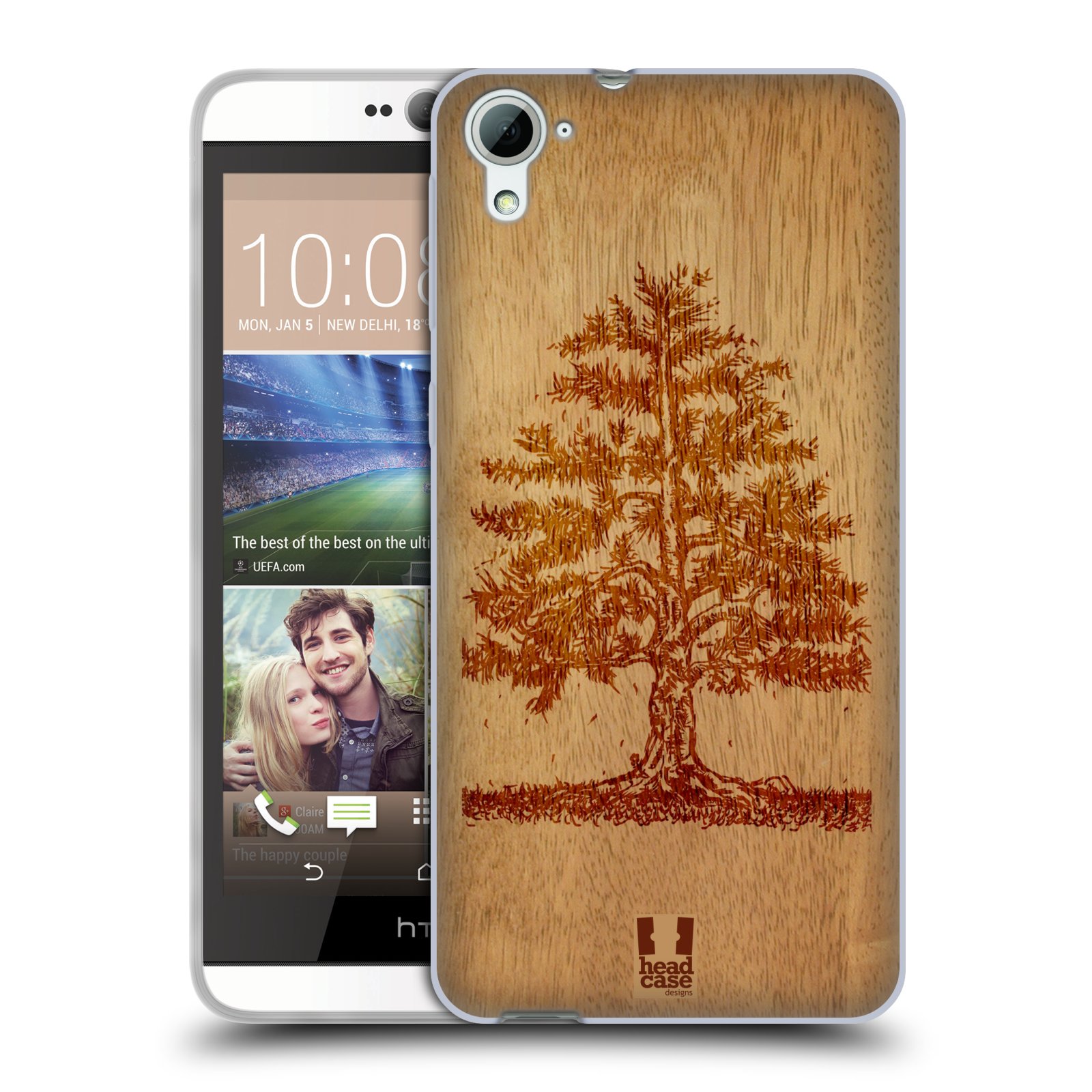 HEAD CASE silikonový obal na mobil HTC DESIRE 826 vzor Dřevěné umění STROM