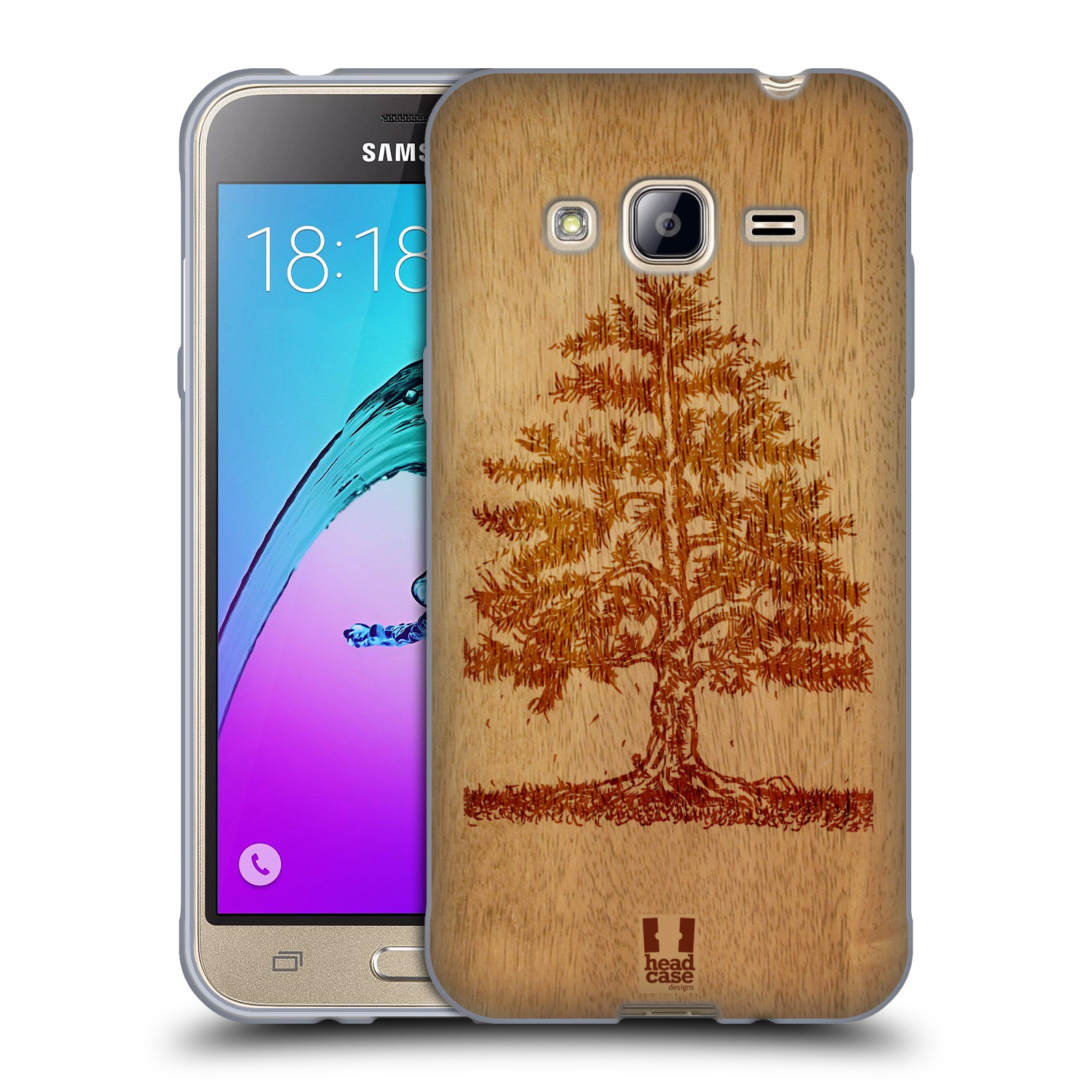 HEAD CASE silikonový obal na mobil Samsung Galaxy J3, J3 2016 vzor Dřevěné umění STROM