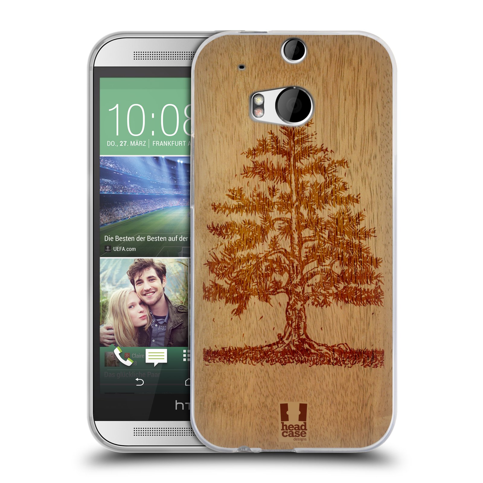 HEAD CASE silikonový obal na mobil HTC ONE (M8) vzor Dřevěné umění STROM