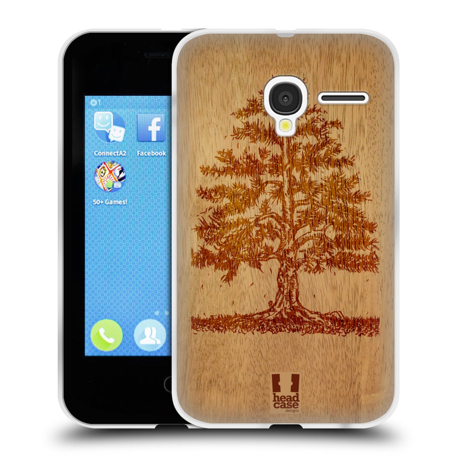 HEAD CASE silikonový obal na mobil Alcatel PIXI 3 OT-4022D (3,5 palcový displej) vzor Dřevěné umění STROM