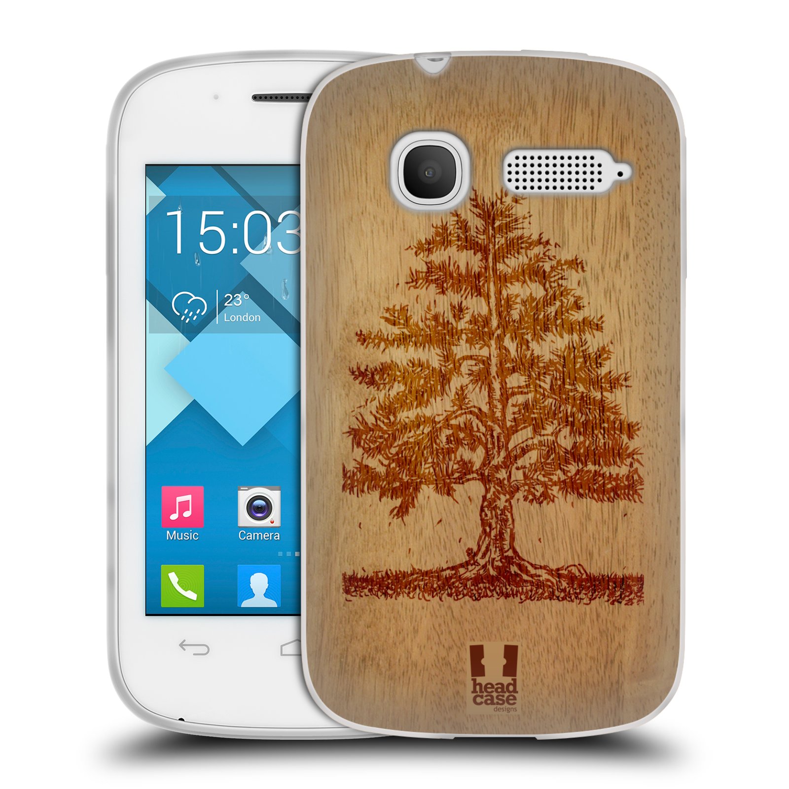HEAD CASE silikonový obal na mobil Alcatel POP C1 OT-4015D vzor Dřevěné umění STROM