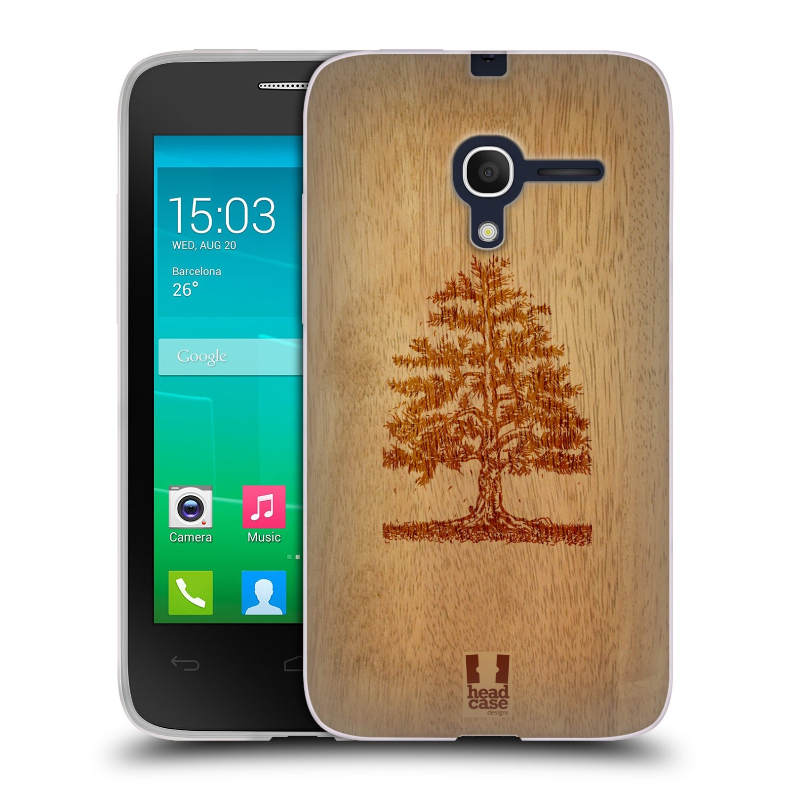 HEAD CASE silikonový obal na mobil Alcatel POP D3 OT-4035D vzor Dřevěné umění STROM