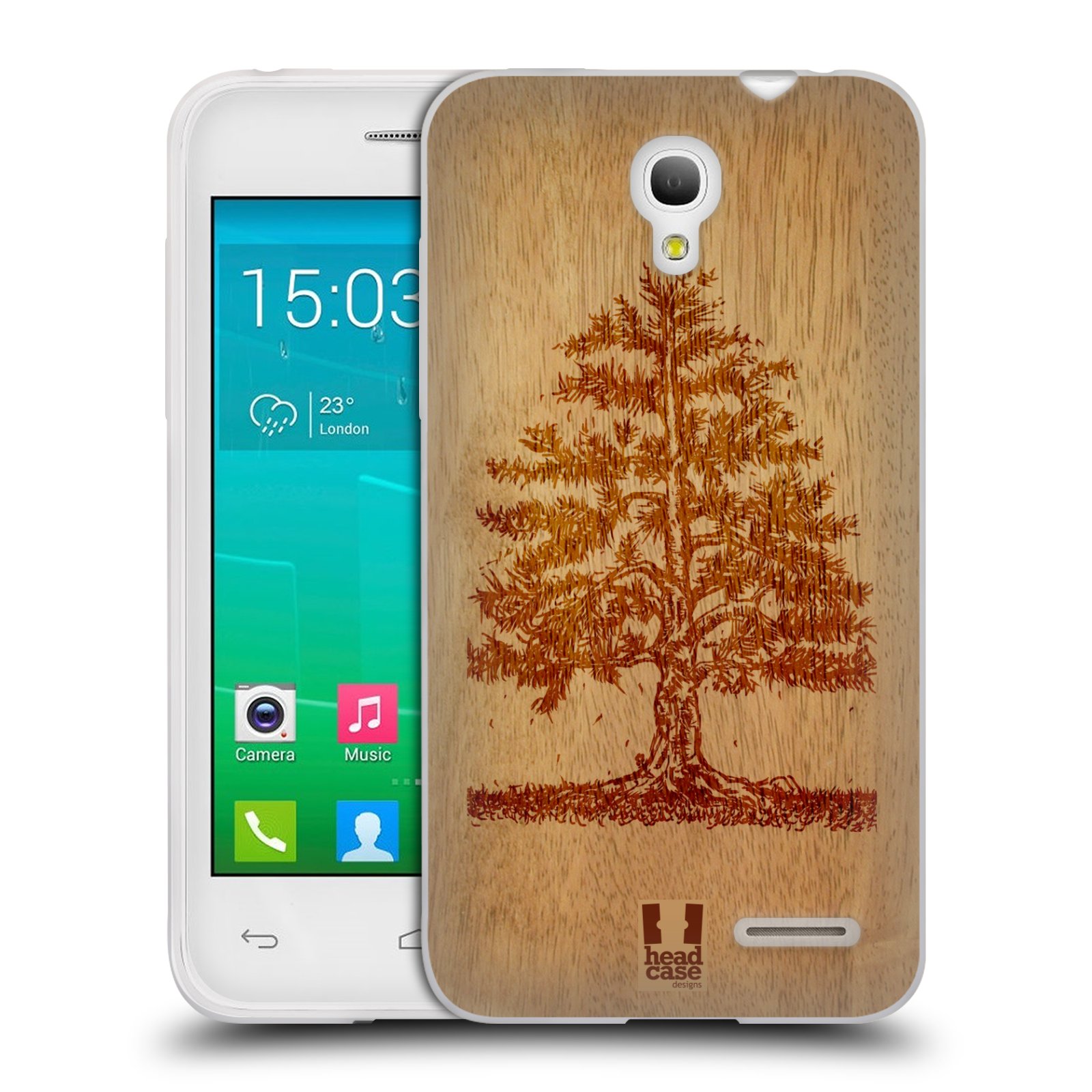 HEAD CASE silikonový obal na mobil Alcatel POP S3 OT-5050Y vzor Dřevěné umění STROM