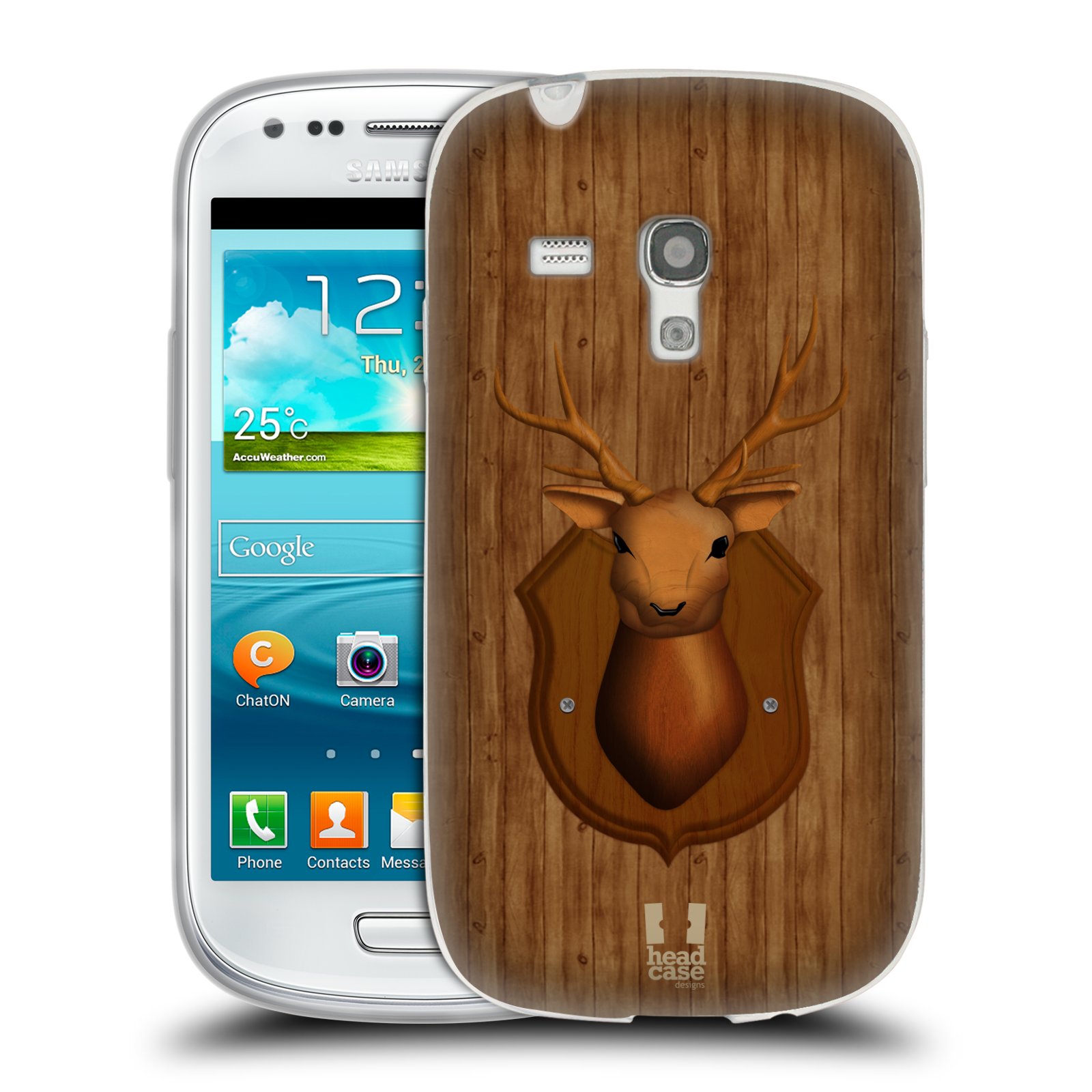 HEAD CASE silikonový obal na mobil Samsung Galaxy S3 MINI i8190 vzor Dřevěné umění 2 JELEN TROFEJ