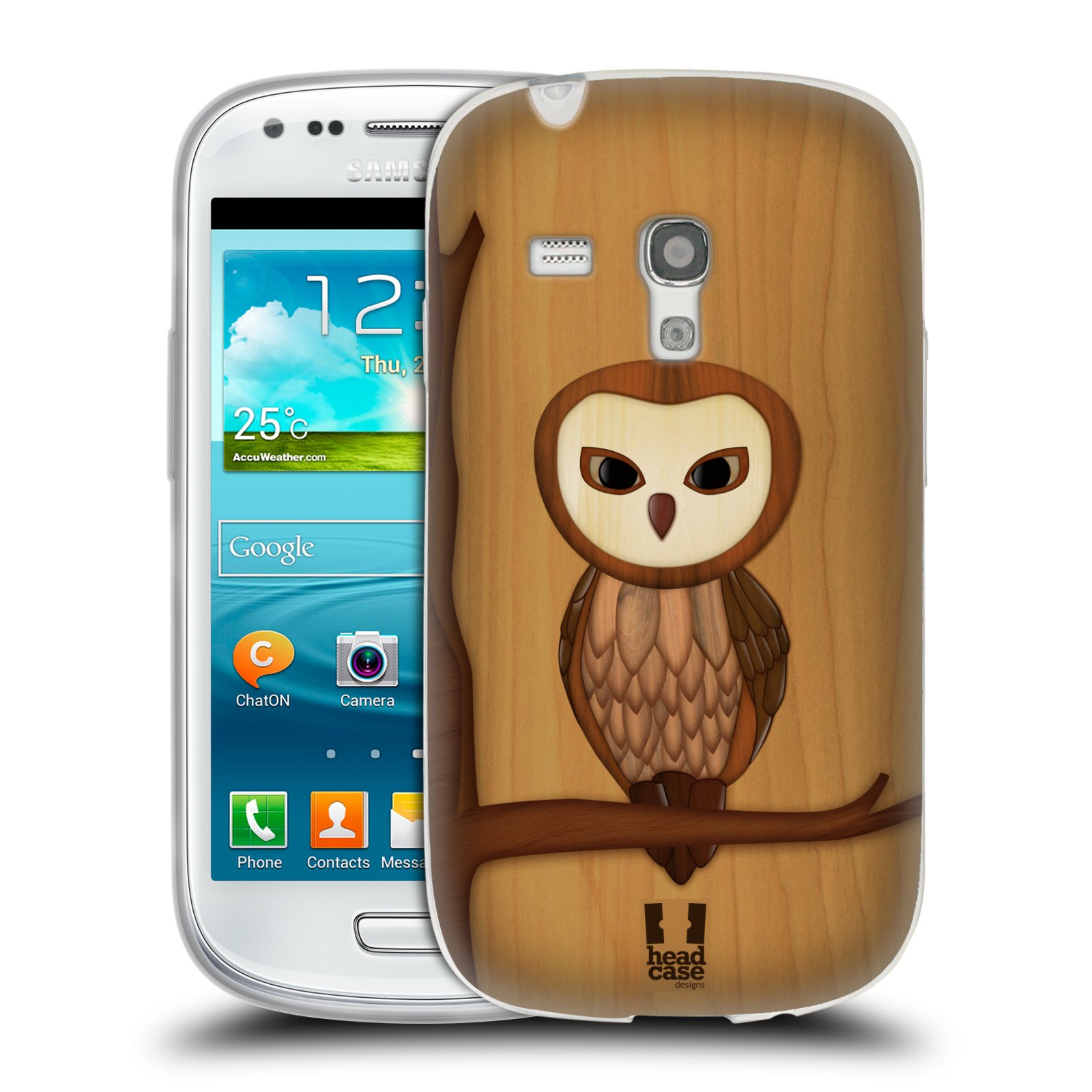HEAD CASE silikonový obal na mobil Samsung Galaxy S3 MINI i8190 vzor Dřevěné umění 2 SOVA