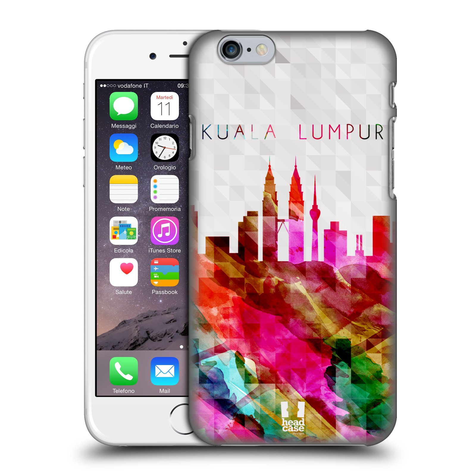 Plastové pouzdro pro mobil Apple Iphone 6/6S vzor Vodní barva města silueta KUALA LUMPUR PETRONAS VEŽE