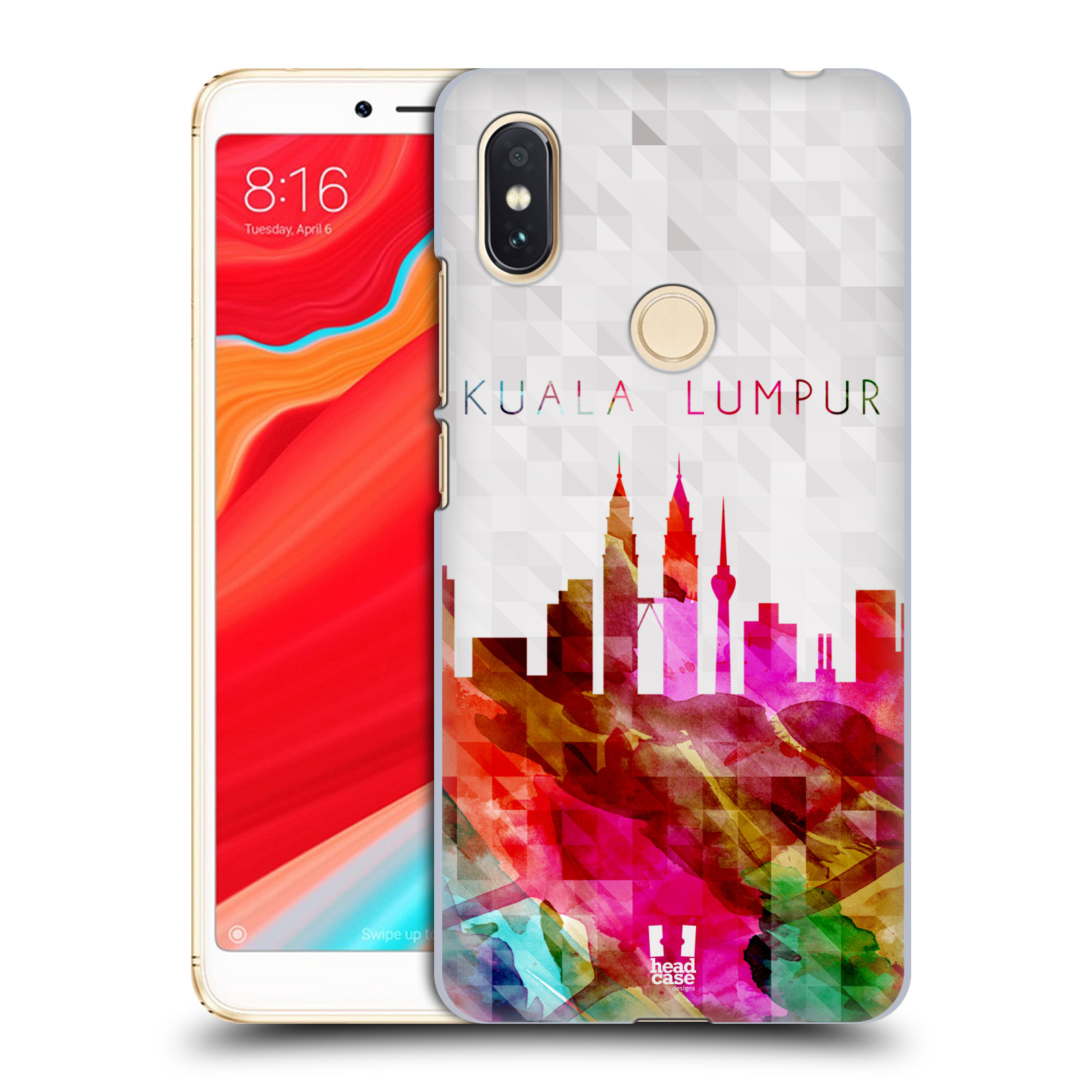 HEAD CASE plastový obal na mobil Xiaomi Redmi S2 vzor Vodní barva města silueta KUALA LUMPUR PETRONAS VEŽE