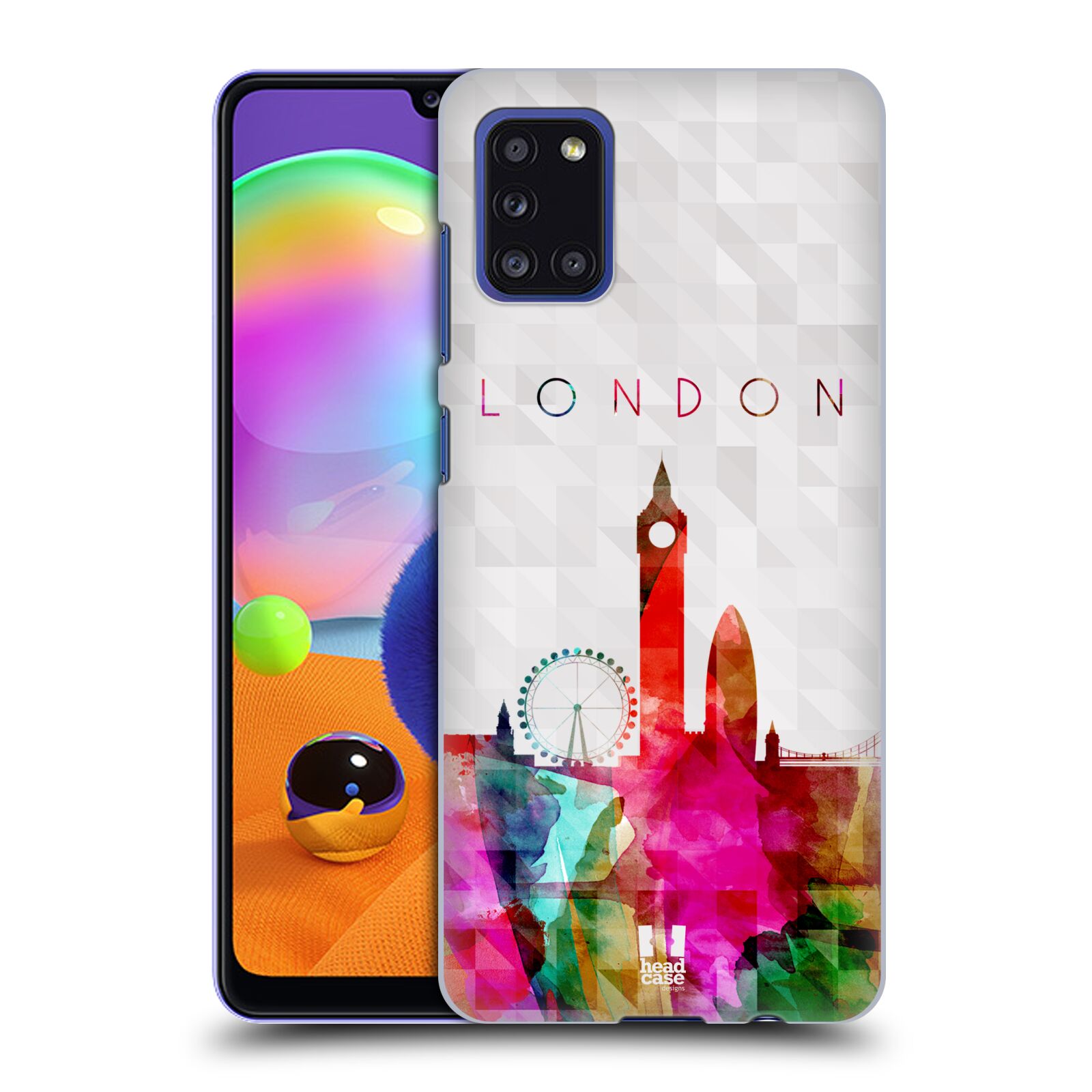 Zadní kryt na mobil Samsung Galaxy A31 vzor Vodní barva města silueta LONDÝN BIG BEN ANGLIE