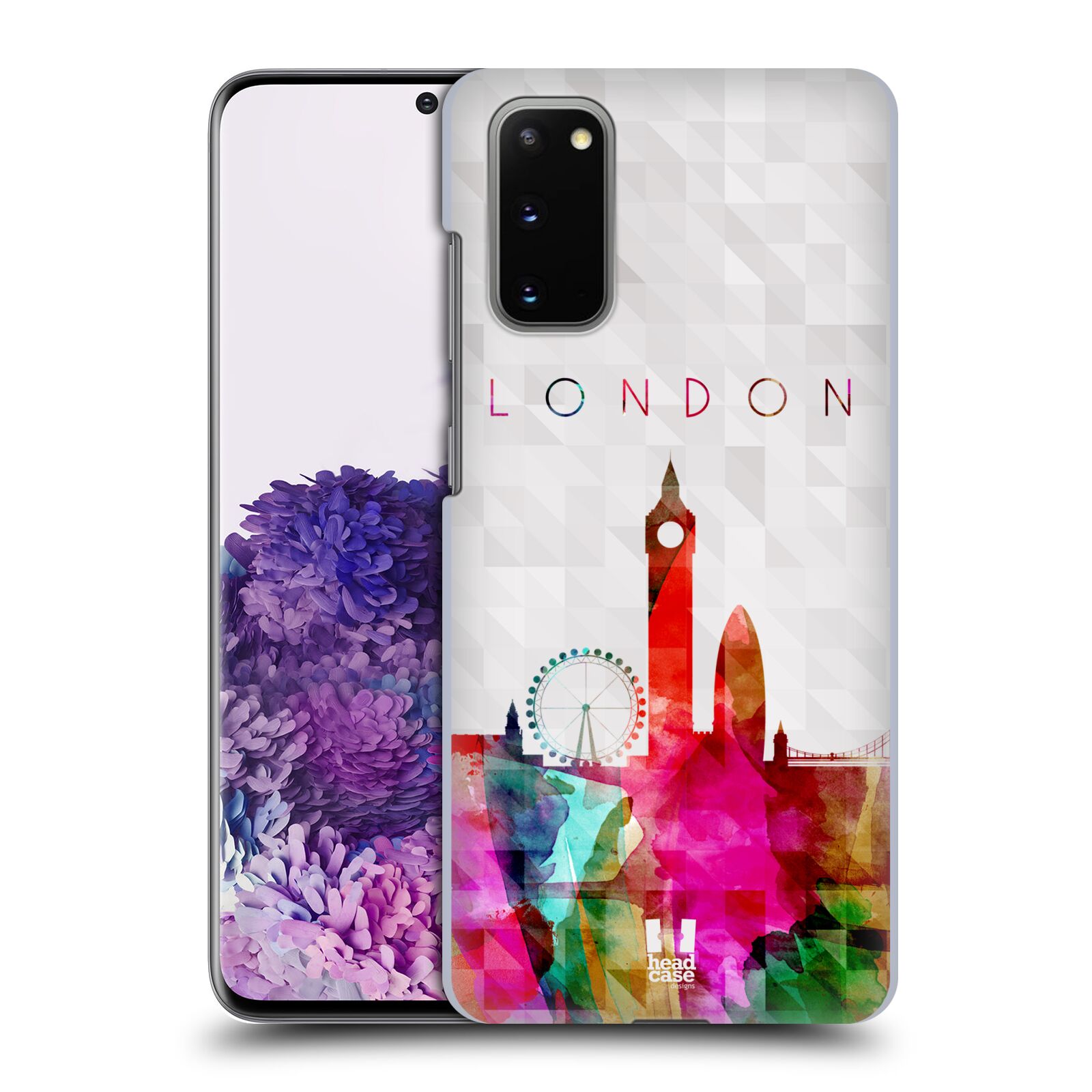 Pouzdro na mobil Samsung Galaxy S20 - HEAD CASE - vzor Vodní barva města silueta LONDÝN BIG BEN ANGLIE