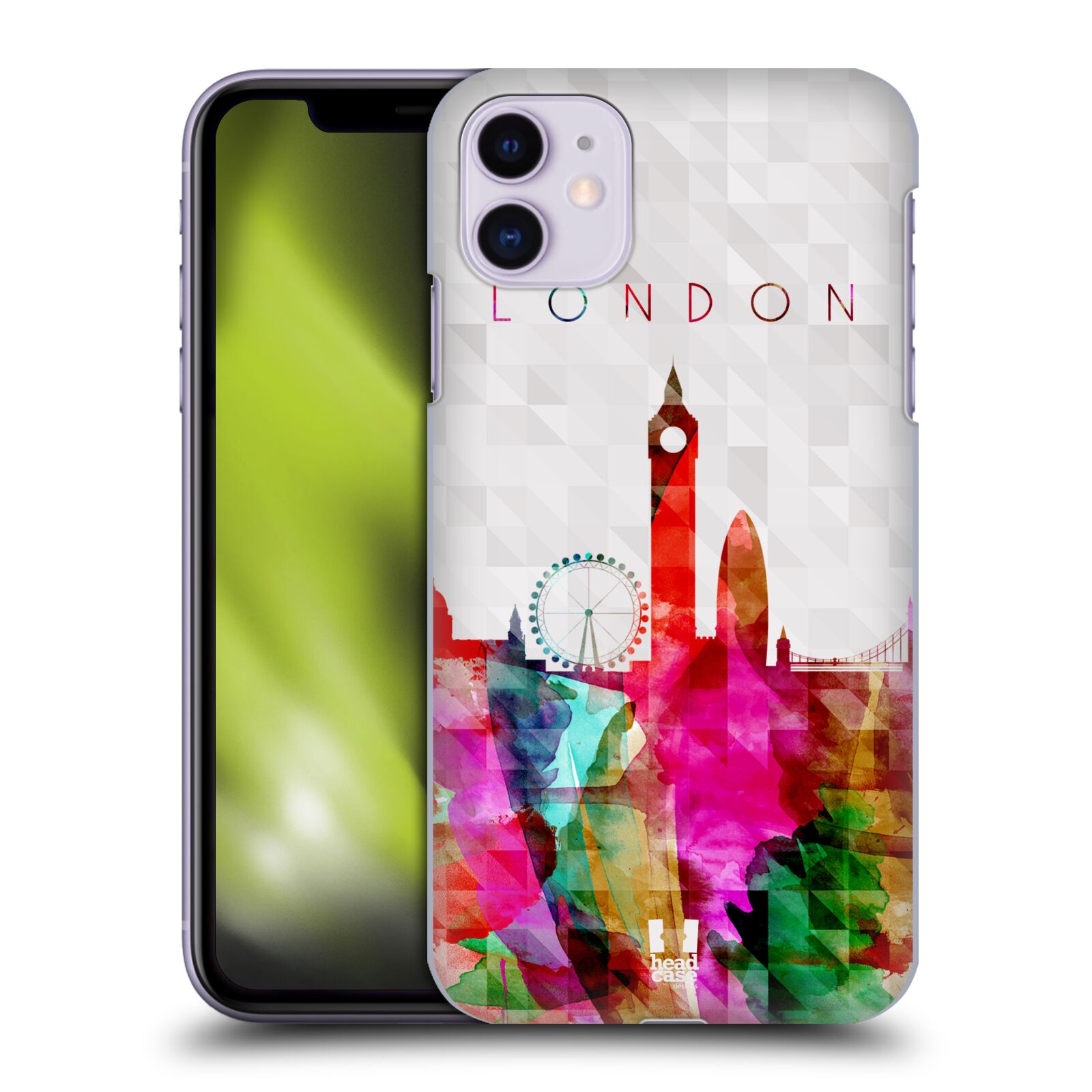 Pouzdro na mobil Apple Iphone 11 - HEAD CASE - vzor Vodní barva města silueta LONDÝN BIG BEN ANGLIE