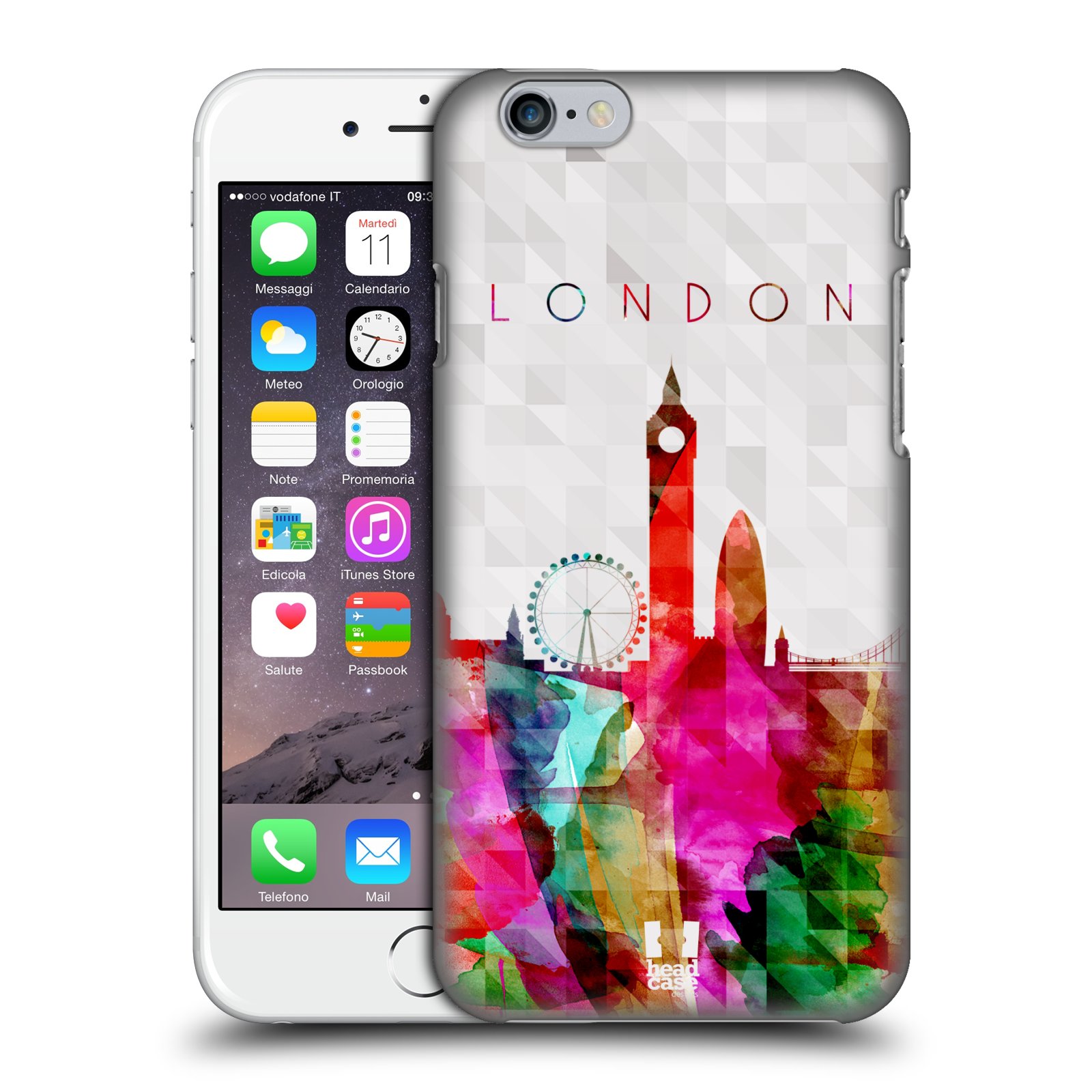 Plastové pouzdro pro mobil Apple Iphone 6/6S vzor Vodní barva města silueta LONDÝN BIG BEN ANGLIE