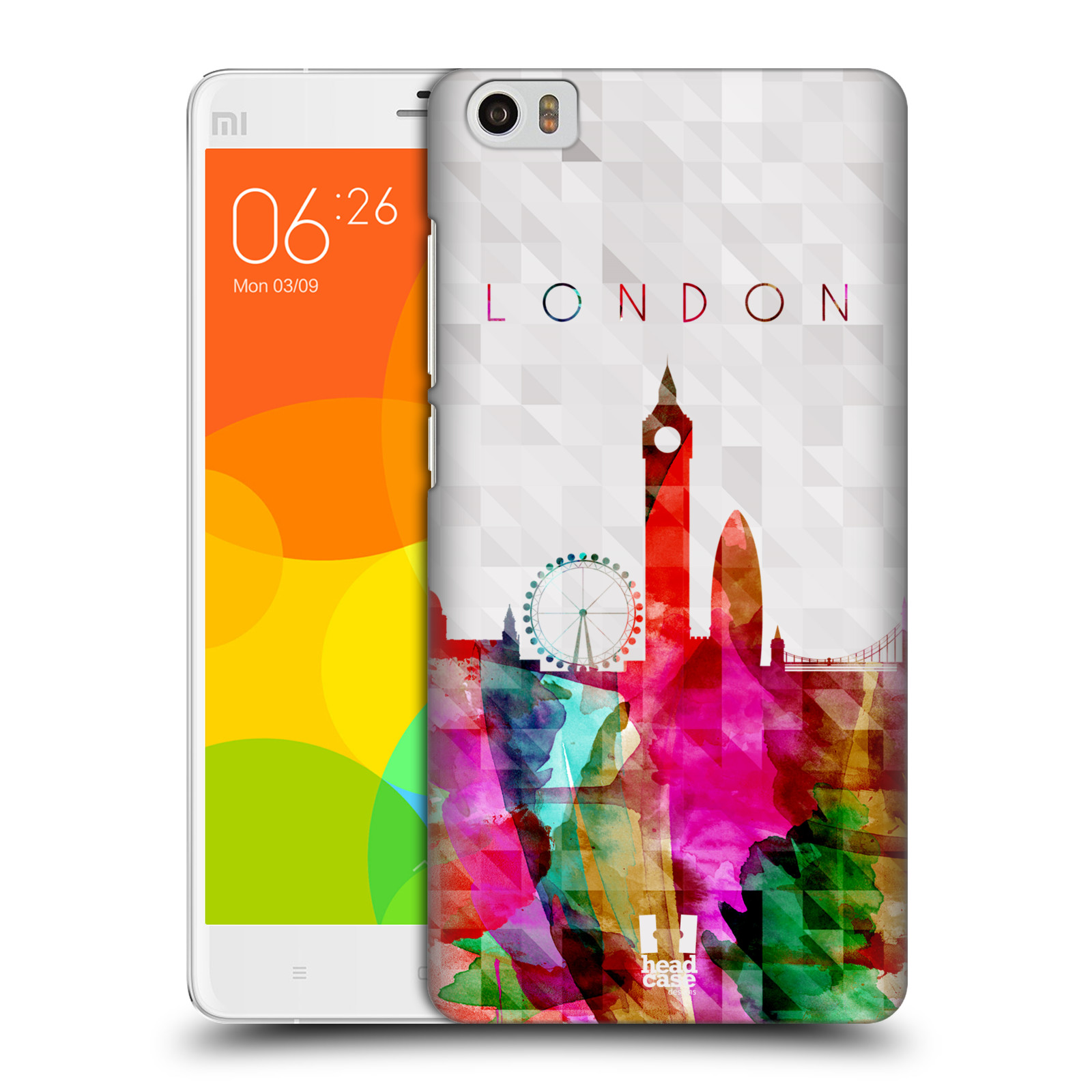 HEAD CASE pevný plastový obal na mobil XIAOMI Mi Note vzor Vodní barva města silueta LONDÝN BIG BEN ANGLIE