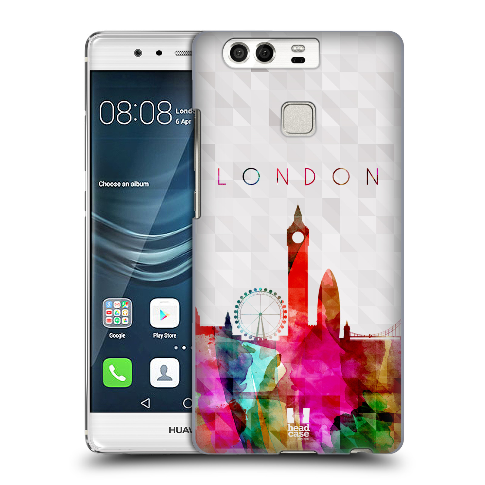 HEAD CASE plastový obal na mobil Huawei P9 / P9 DUAL SIM vzor Vodní barva města silueta LONDÝN BIG BEN ANGLIE