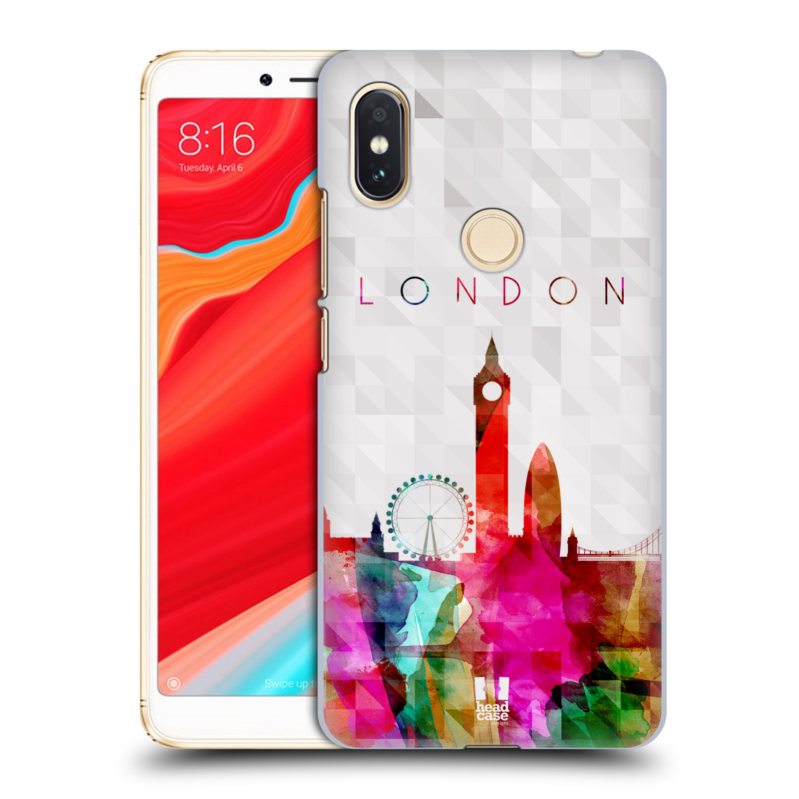 HEAD CASE plastový obal na mobil Xiaomi Redmi S2 vzor Vodní barva města silueta LONDÝN BIG BEN ANGLIE