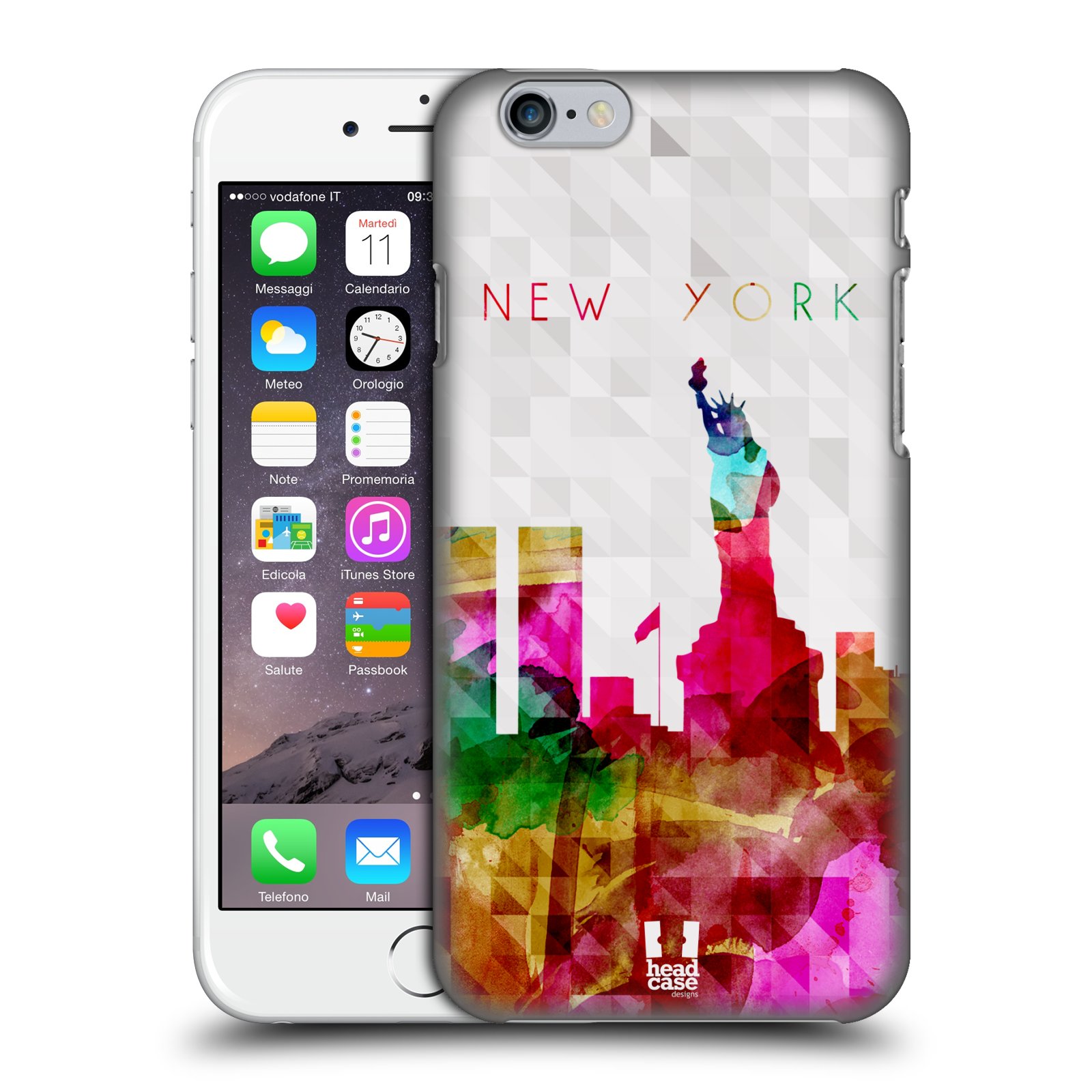 Plastové pouzdro pro mobil Apple Iphone 6/6S vzor Vodní barva města silueta NEW YORK USA SOCHA SVOBODY
