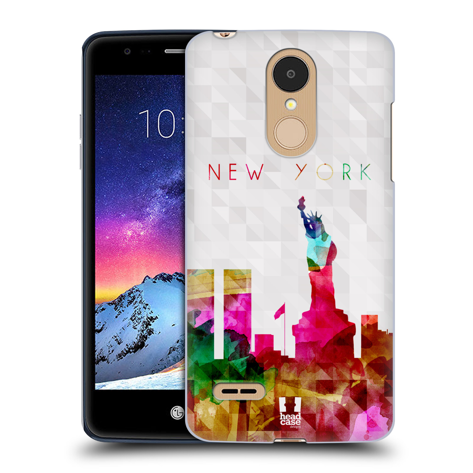 HEAD CASE plastový obal na mobil LG K9 / K8 2018 vzor Vodní barva města silueta NEW YORK USA SOCHA SVOBODY