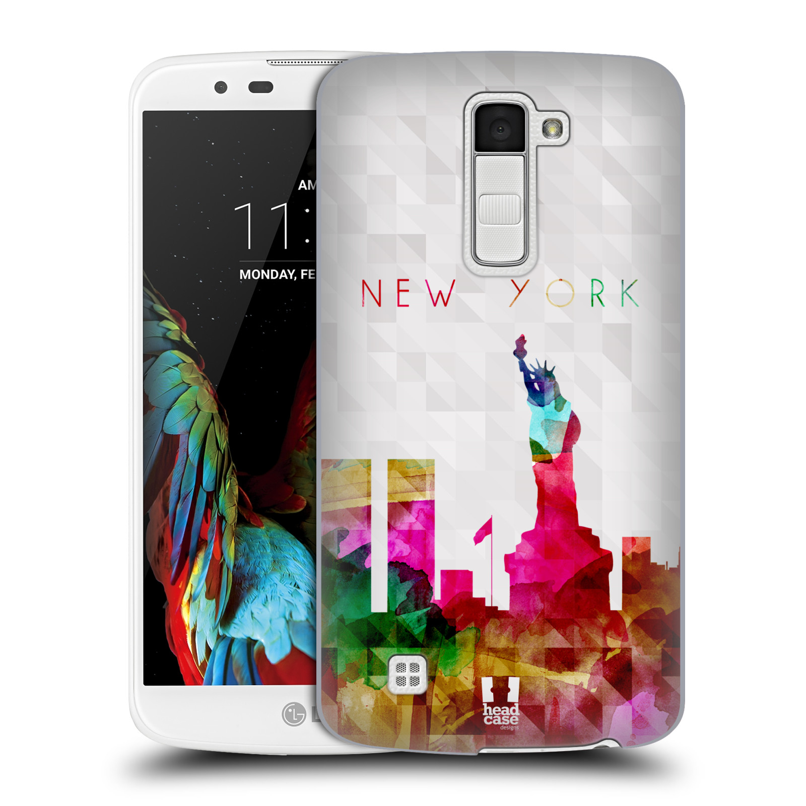 HEAD CASE plastový obal na mobil LG K10 vzor Vodní barva města silueta NEW YORK USA SOCHA SVOBODY