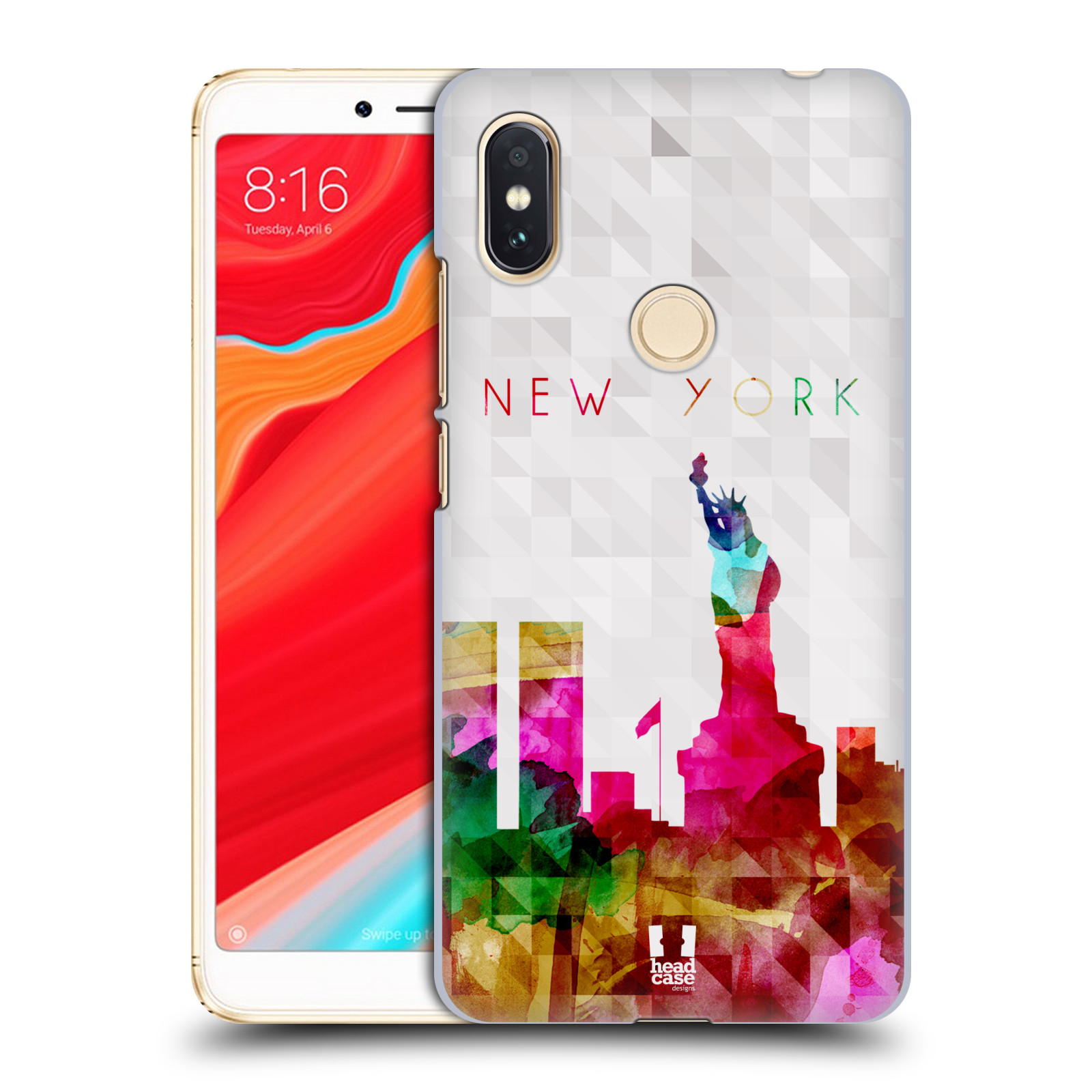 HEAD CASE plastový obal na mobil Xiaomi Redmi S2 vzor Vodní barva města silueta NEW YORK USA SOCHA SVOBODY
