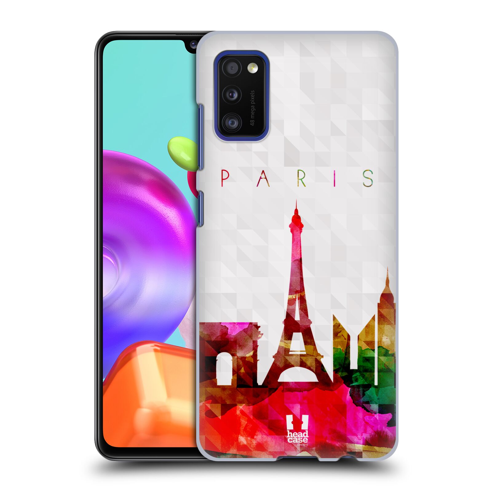 Zadní kryt na mobil Samsung Galaxy A41 vzor Vodní barva města silueta PAŘÍŽ FRANICE EIFFELOVA VĚŽ