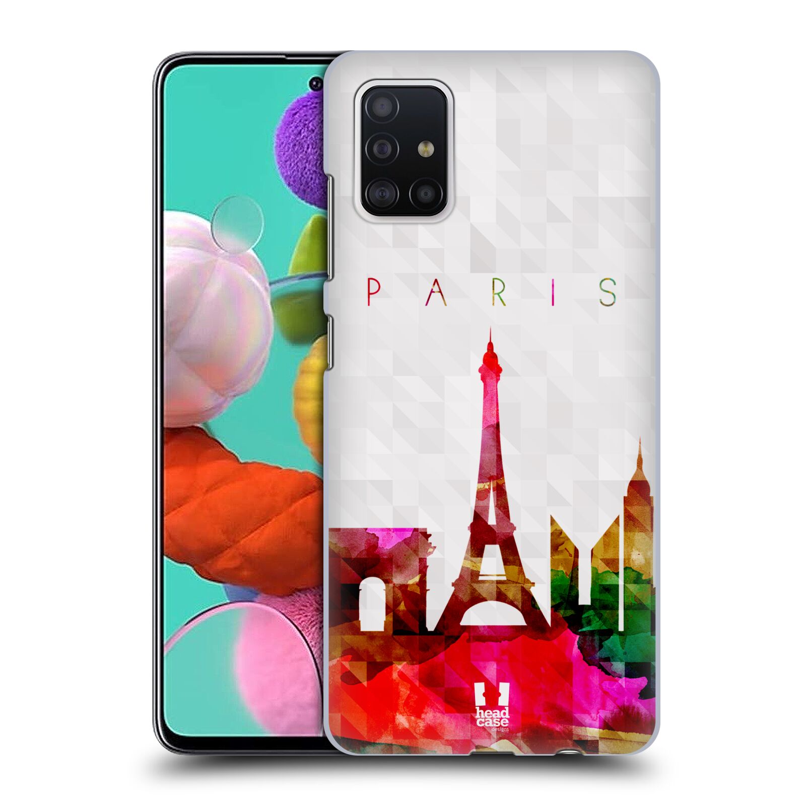 Pouzdro na mobil Samsung Galaxy A51 - HEAD CASE - vzor Vodní barva města silueta PAŘÍŽ FRANICE EIFFELOVA VĚŽ