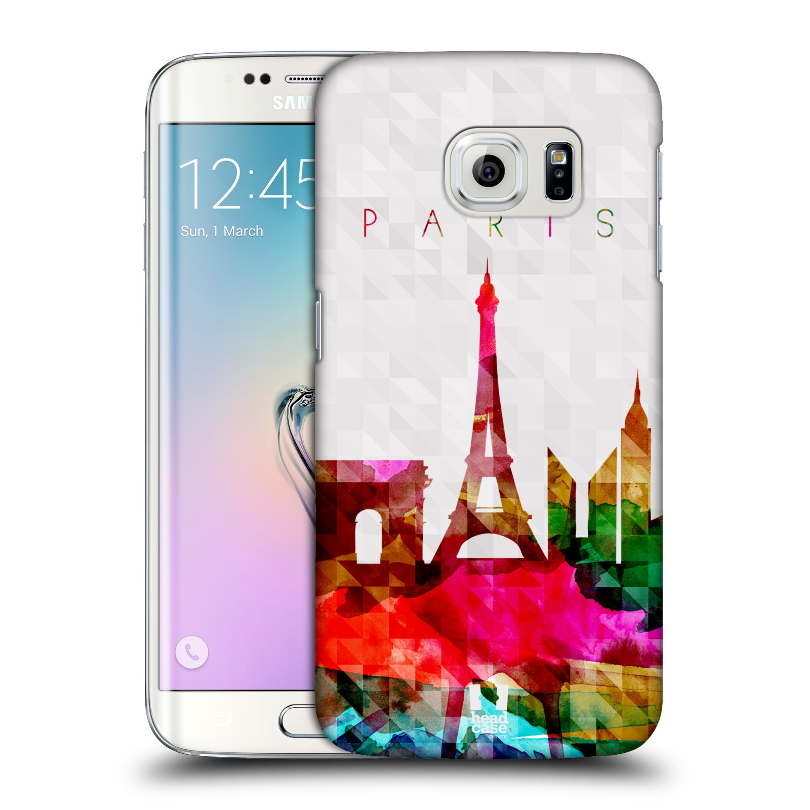 HEAD CASE plastový obal na mobil SAMSUNG Galaxy S6 EDGE (G9250, G925, G925F) vzor Vodní barva města silueta PAŘÍŽ FRANICE EIFFELOVA VĚŽ