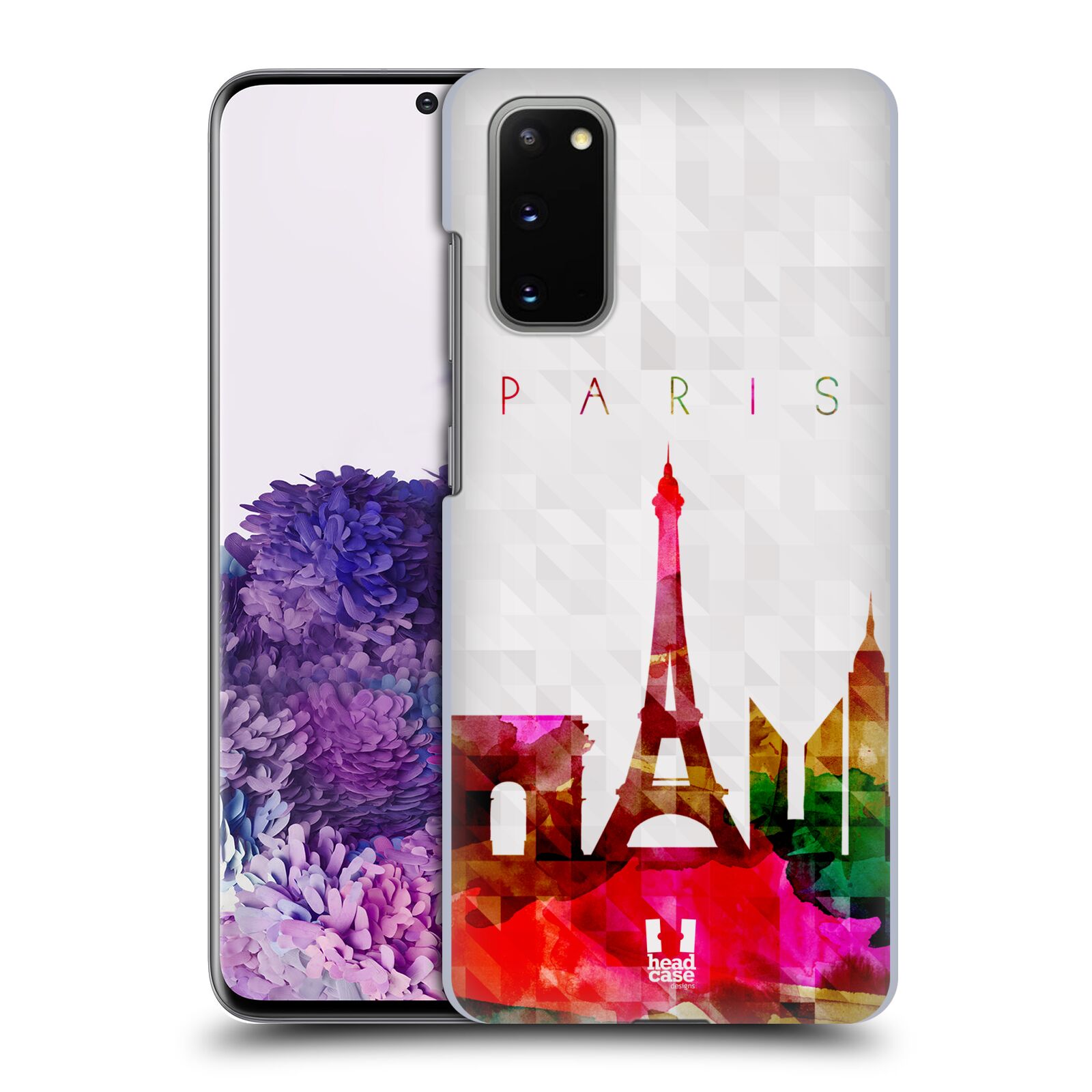 Pouzdro na mobil Samsung Galaxy S20 - HEAD CASE - vzor Vodní barva města silueta PAŘÍŽ FRANICE EIFFELOVA VĚŽ