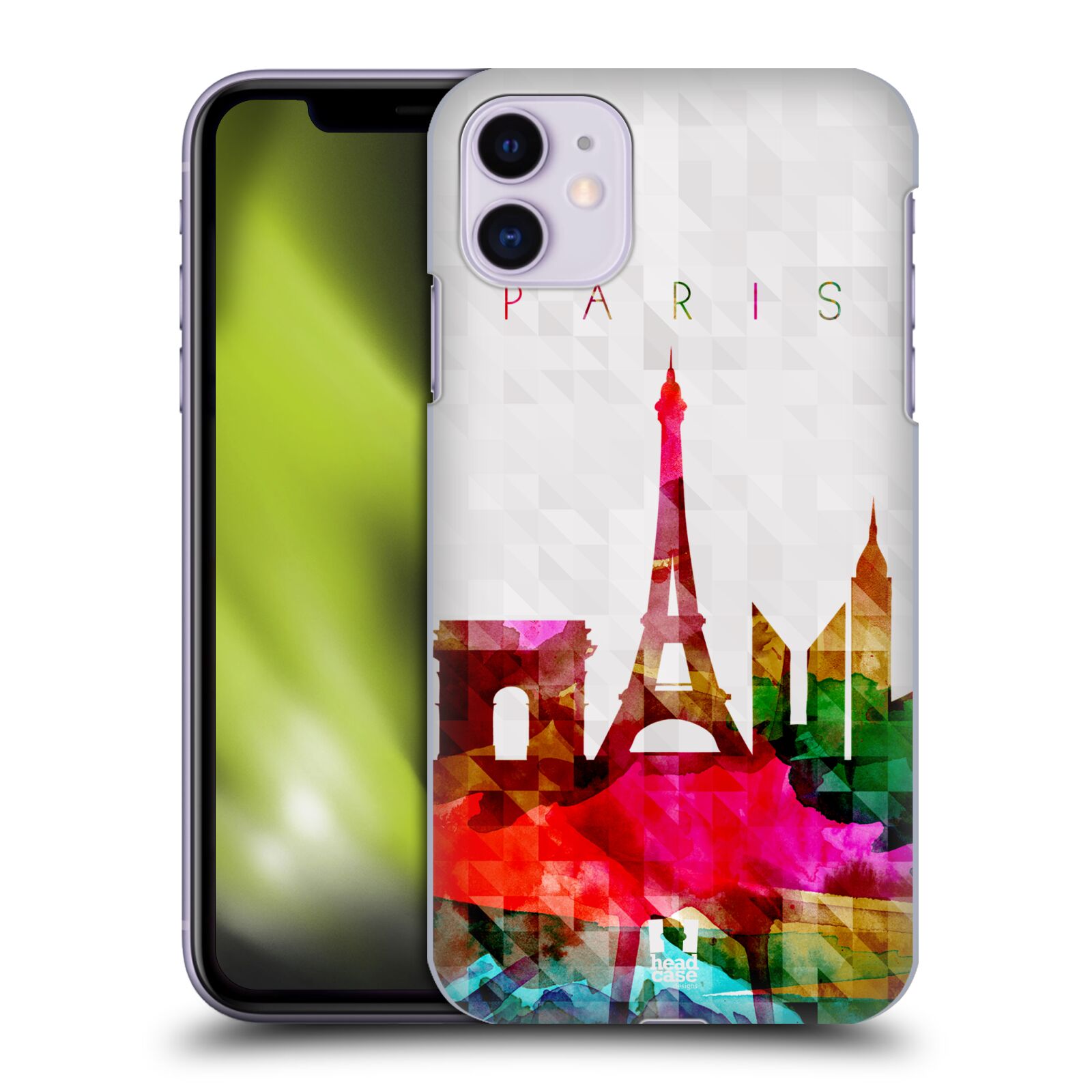 Pouzdro na mobil Apple Iphone 11 - HEAD CASE - vzor Vodní barva města silueta PAŘÍŽ FRANICE EIFFELOVA VĚŽ