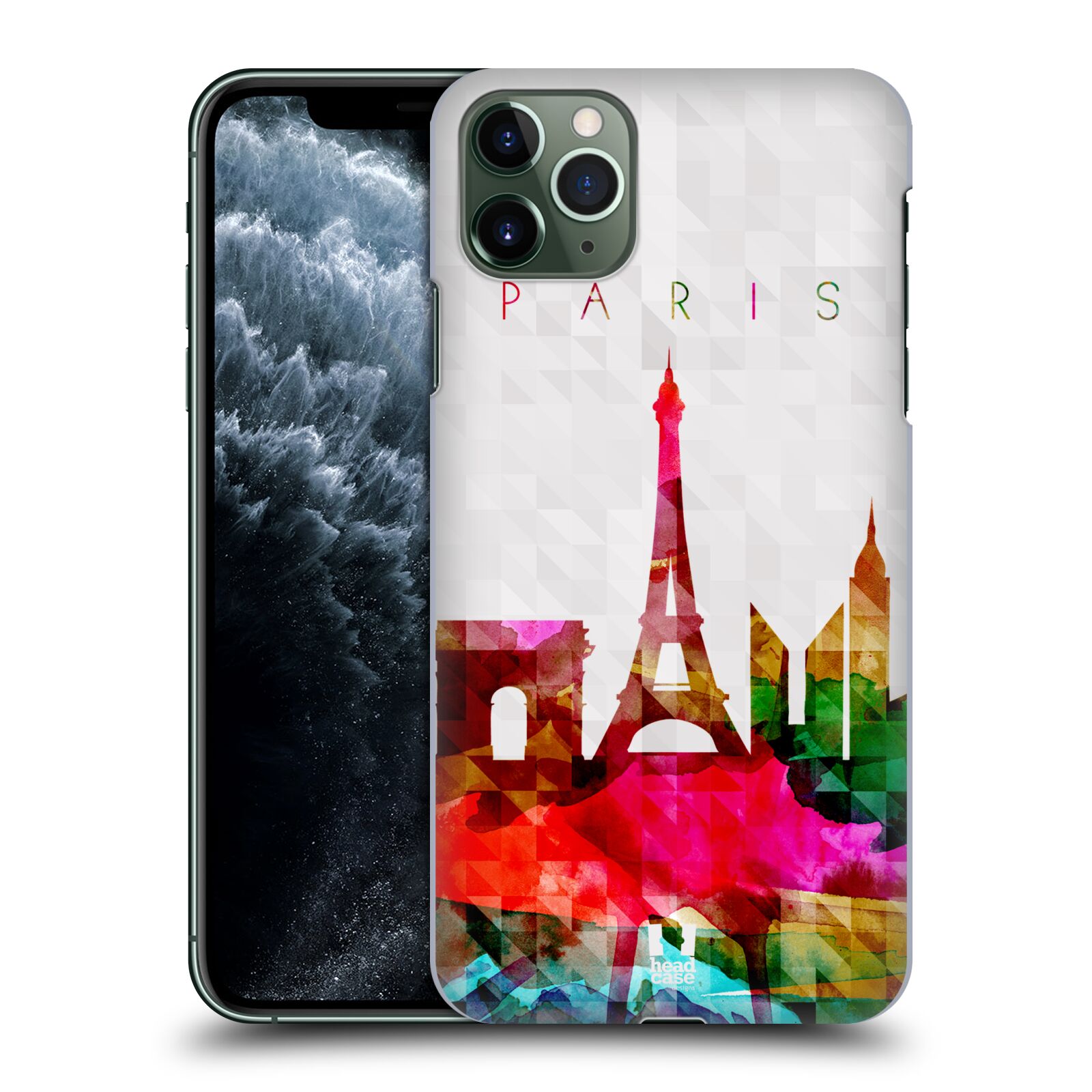 Pouzdro na mobil Apple Iphone 11 PRO MAX - HEAD CASE - vzor Vodní barva města silueta PAŘÍŽ FRANICE EIFFELOVA VĚŽ