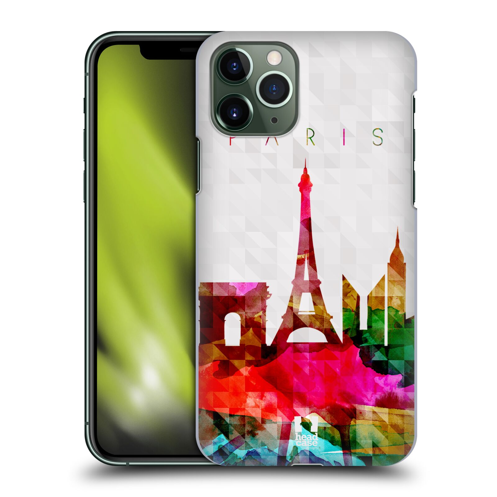 Pouzdro na mobil Apple Iphone 11 PRO - HEAD CASE - vzor Vodní barva města silueta PAŘÍŽ FRANICE EIFFELOVA VĚŽ