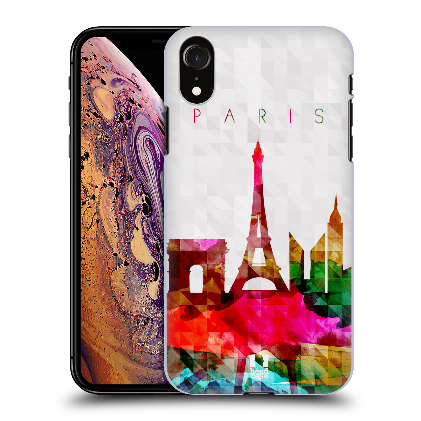 HEAD CASE plastový obal na mobil Apple Iphone XR vzor Vodní barva města silueta PAŘÍŽ FRANICE EIFFELOVA VĚŽ