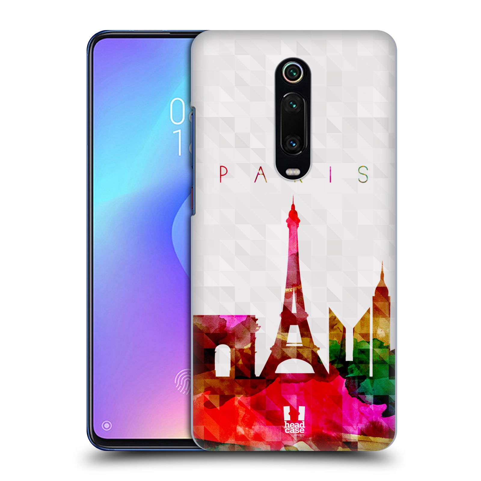 Pouzdro na mobil Xiaomi Mi 9T PRO - HEAD CASE - vzor Vodní barva města silueta PAŘÍŽ FRANICE EIFFELOVA VĚŽ