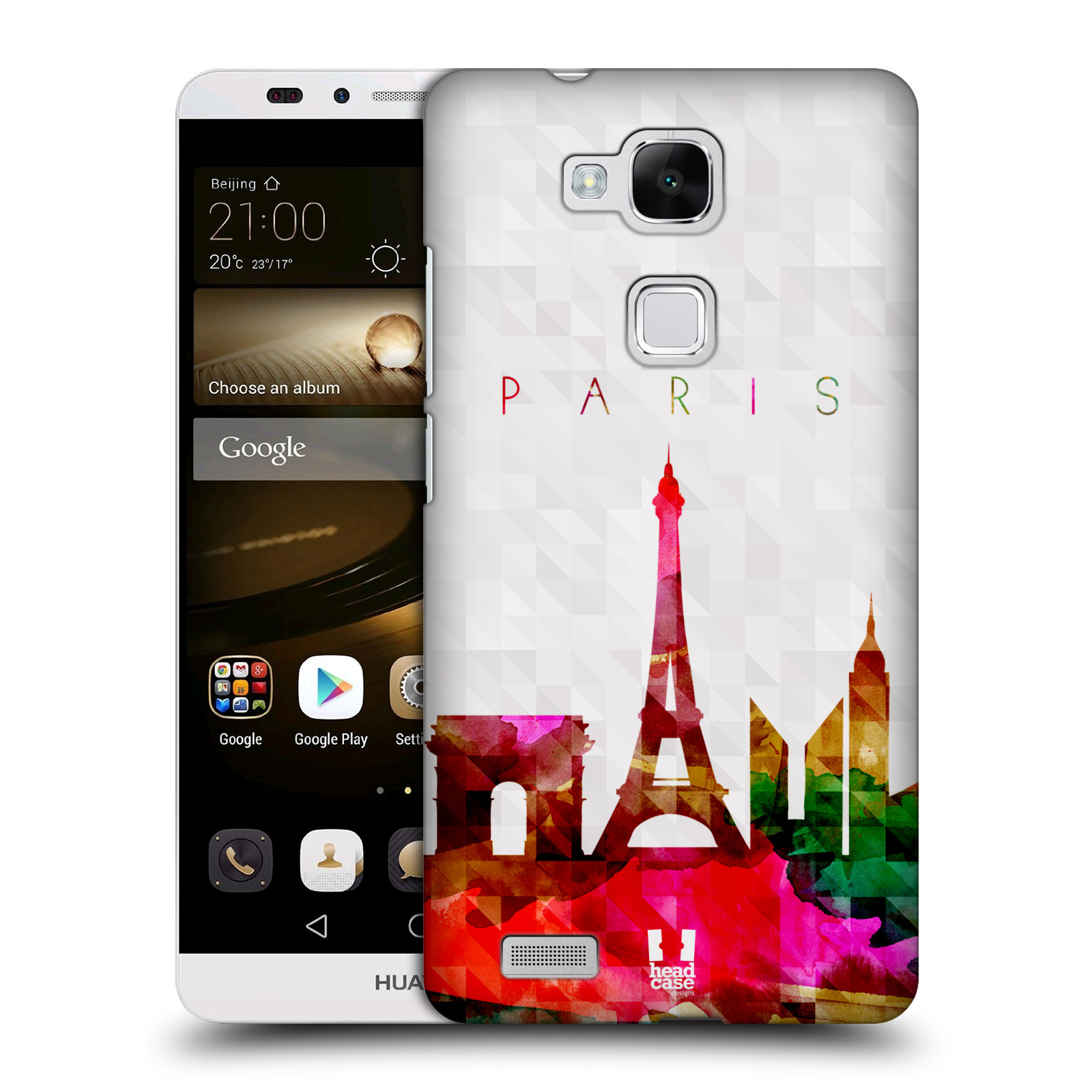 HEAD CASE plastový obal na mobil Huawei Mate 7 vzor Vodní barva města silueta PAŘÍŽ FRANICE EIFFELOVA VĚŽ