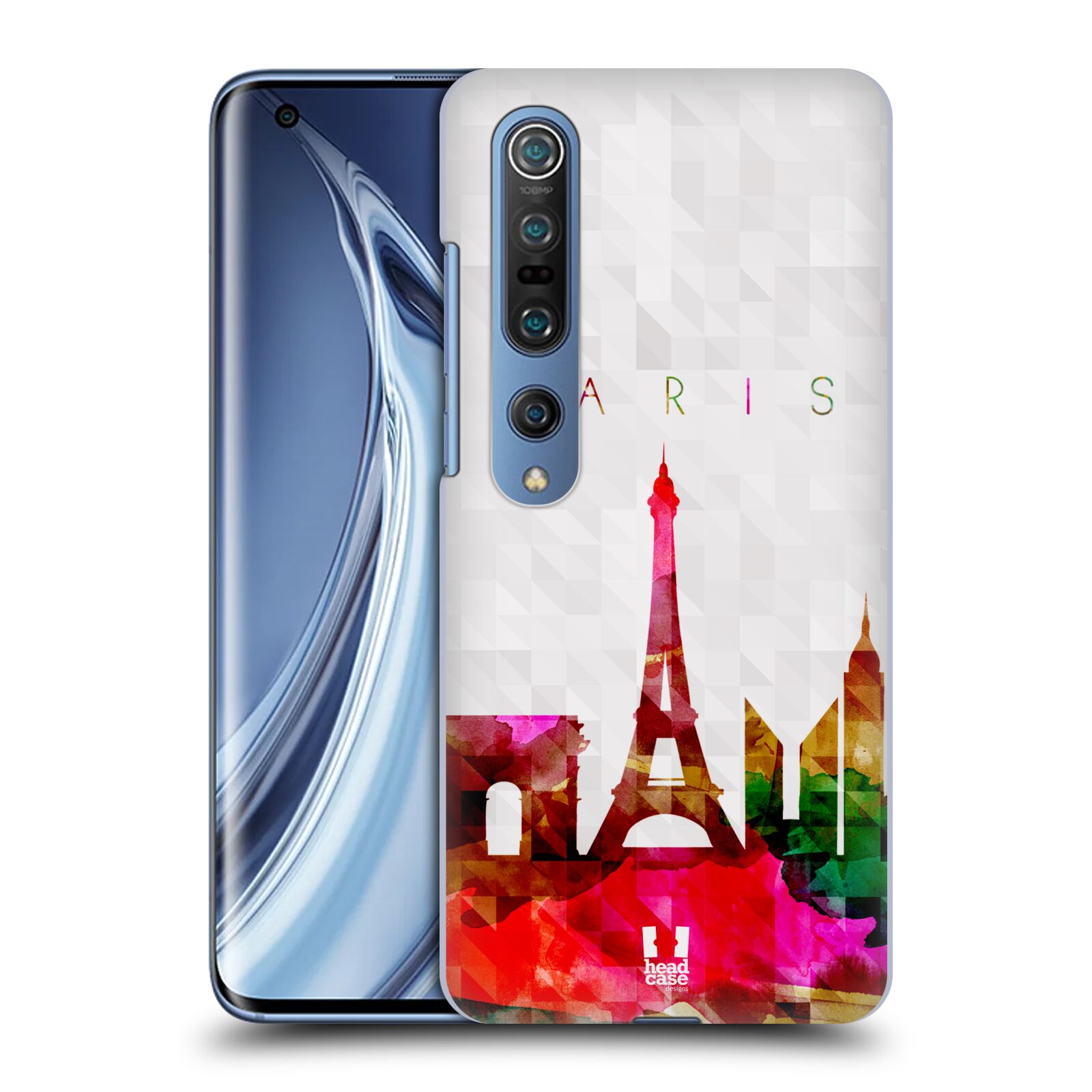 HEAD CASE plastový obal na mobil Xiaomi Mi 10 vzor Vodní barva města silueta PAŘÍŽ FRANICE EIFFELOVA VĚŽ