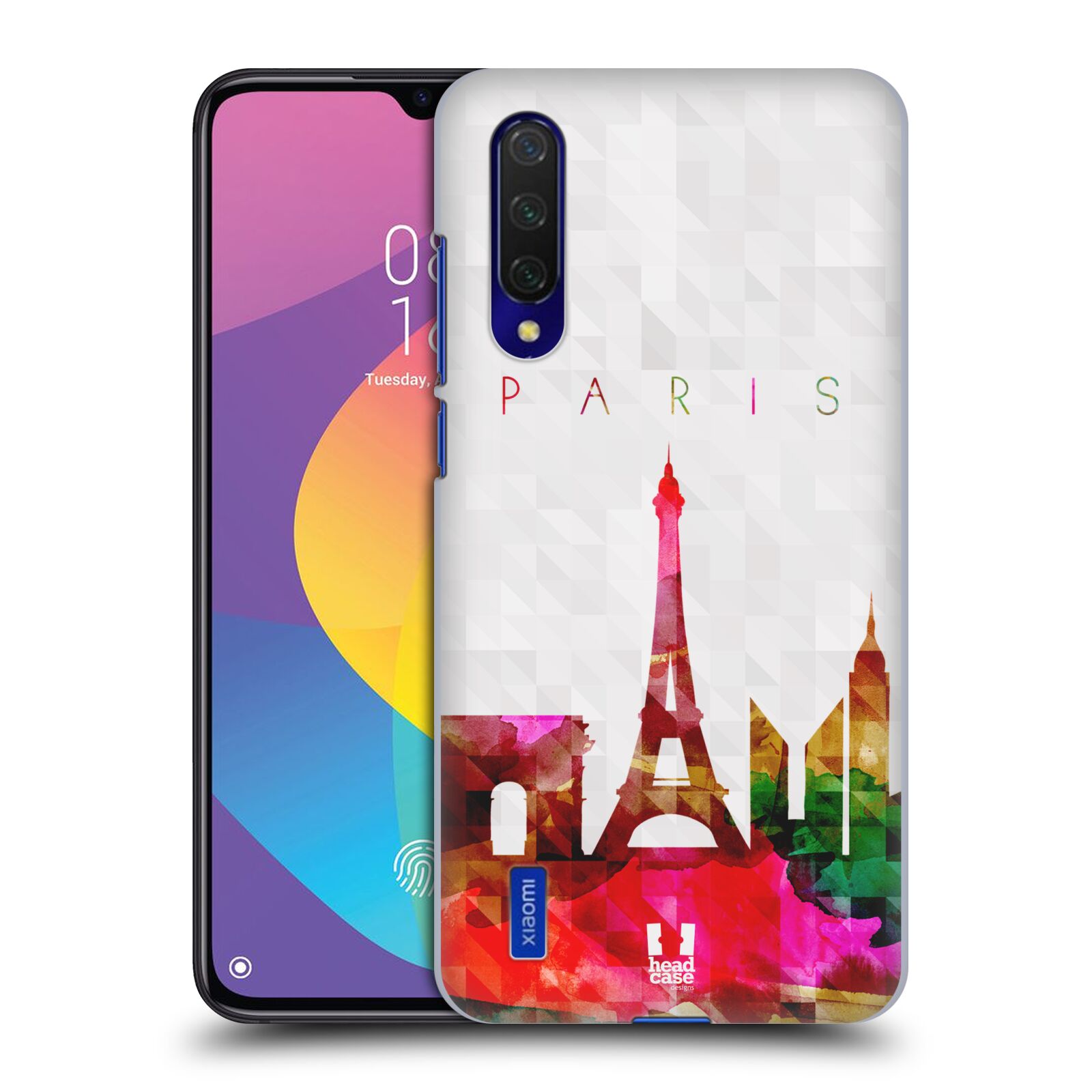Zadní kryt na mobil Xiaomi MI 9 LITE vzor Vodní barva města silueta PAŘÍŽ FRANICE EIFFELOVA VĚŽ