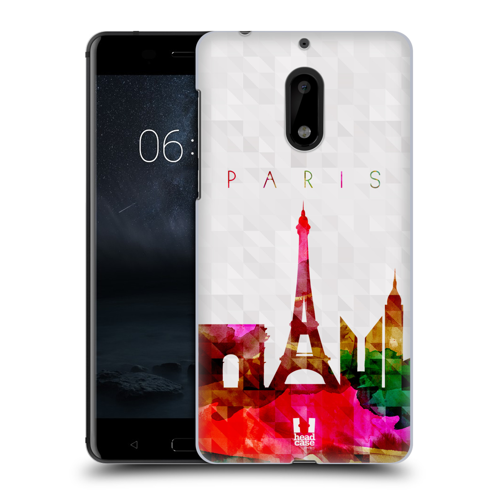 HEAD CASE plastový obal na mobil Nokia 6 vzor Vodní barva města silueta PAŘÍŽ FRANICE EIFFELOVA VĚŽ