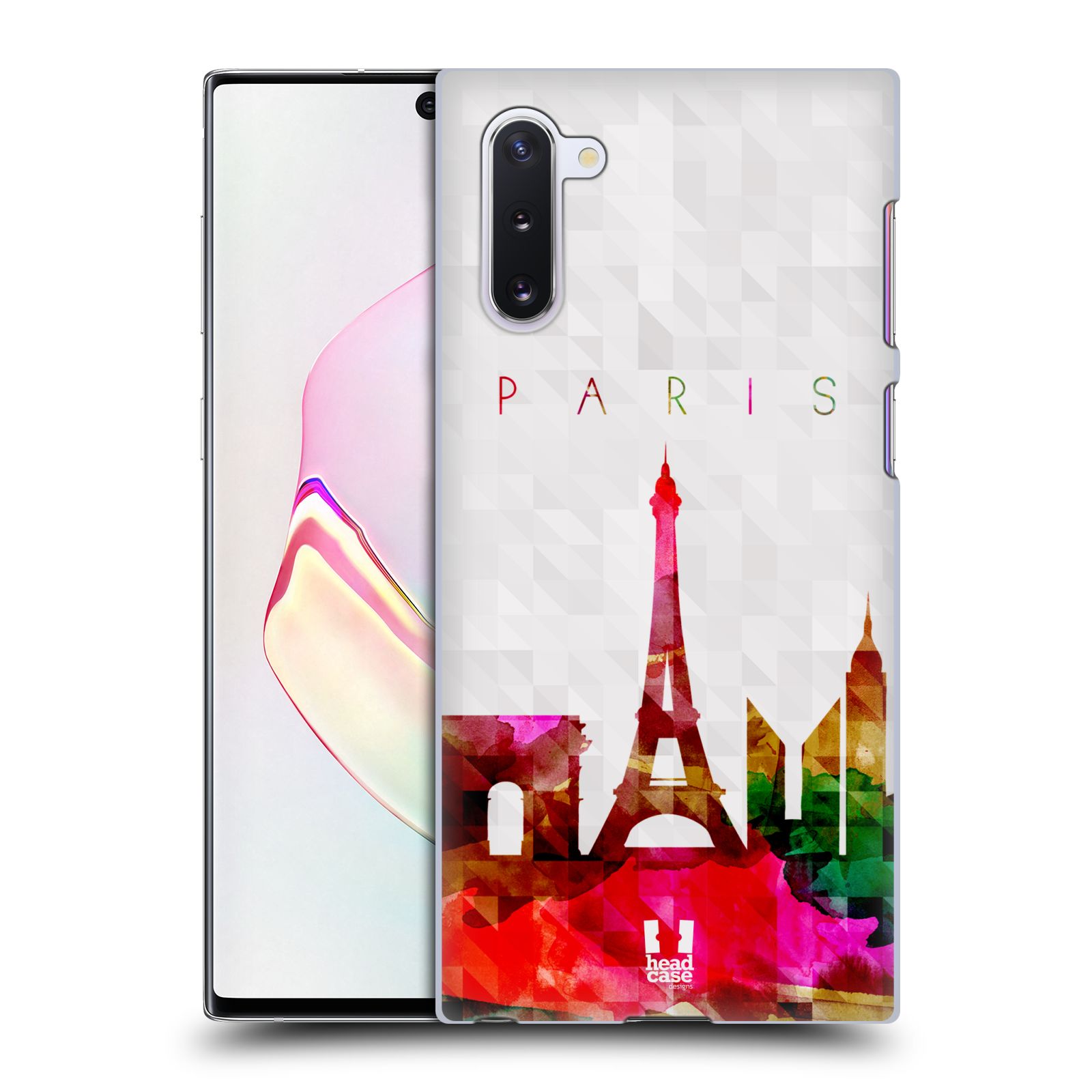 Pouzdro na mobil Samsung Galaxy Note 10 - HEAD CASE - vzor Vodní barva města silueta PAŘÍŽ FRANICE EIFFELOVA VĚŽ