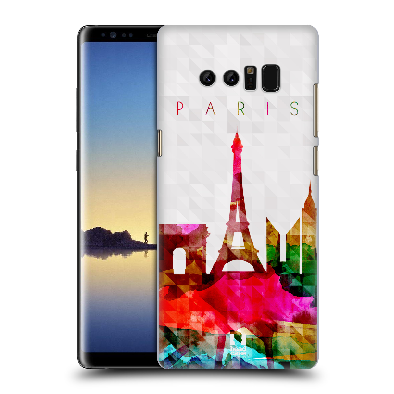 HEAD CASE plastový obal na mobil Samsung Galaxy Note 8 vzor Vodní barva města silueta PAŘÍŽ FRANICE EIFFELOVA VĚŽ