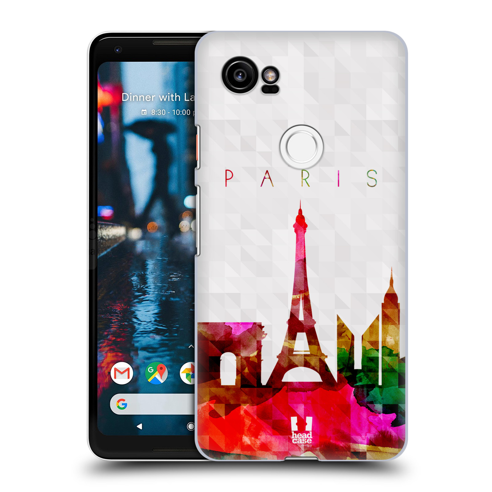 HEAD CASE plastový obal na mobil Google Pixel 2 XL vzor Vodní barva města silueta PAŘÍŽ FRANICE EIFFELOVA VĚŽ