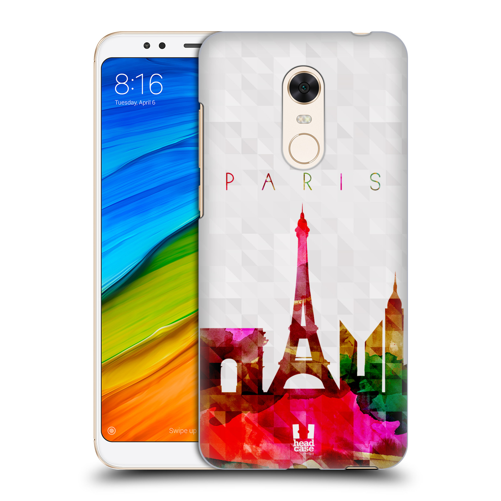 HEAD CASE plastový obal na mobil Xiaomi Redmi 5 PLUS vzor Vodní barva města silueta PAŘÍŽ FRANICE EIFFELOVA VĚŽ