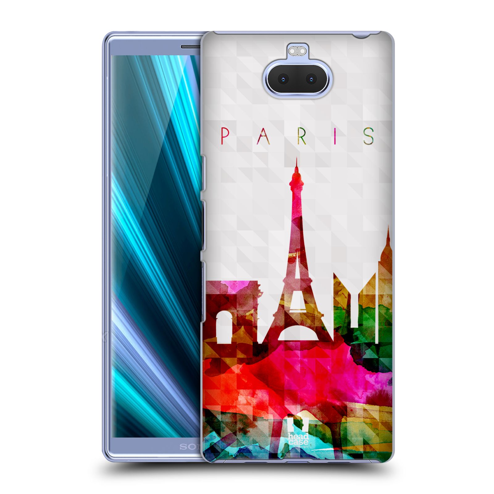 Pouzdro na mobil Sony Xperia 10 - Head Case - vzor Vodní barva města silueta PAŘÍŽ FRANICE EIFFELOVA VĚŽ